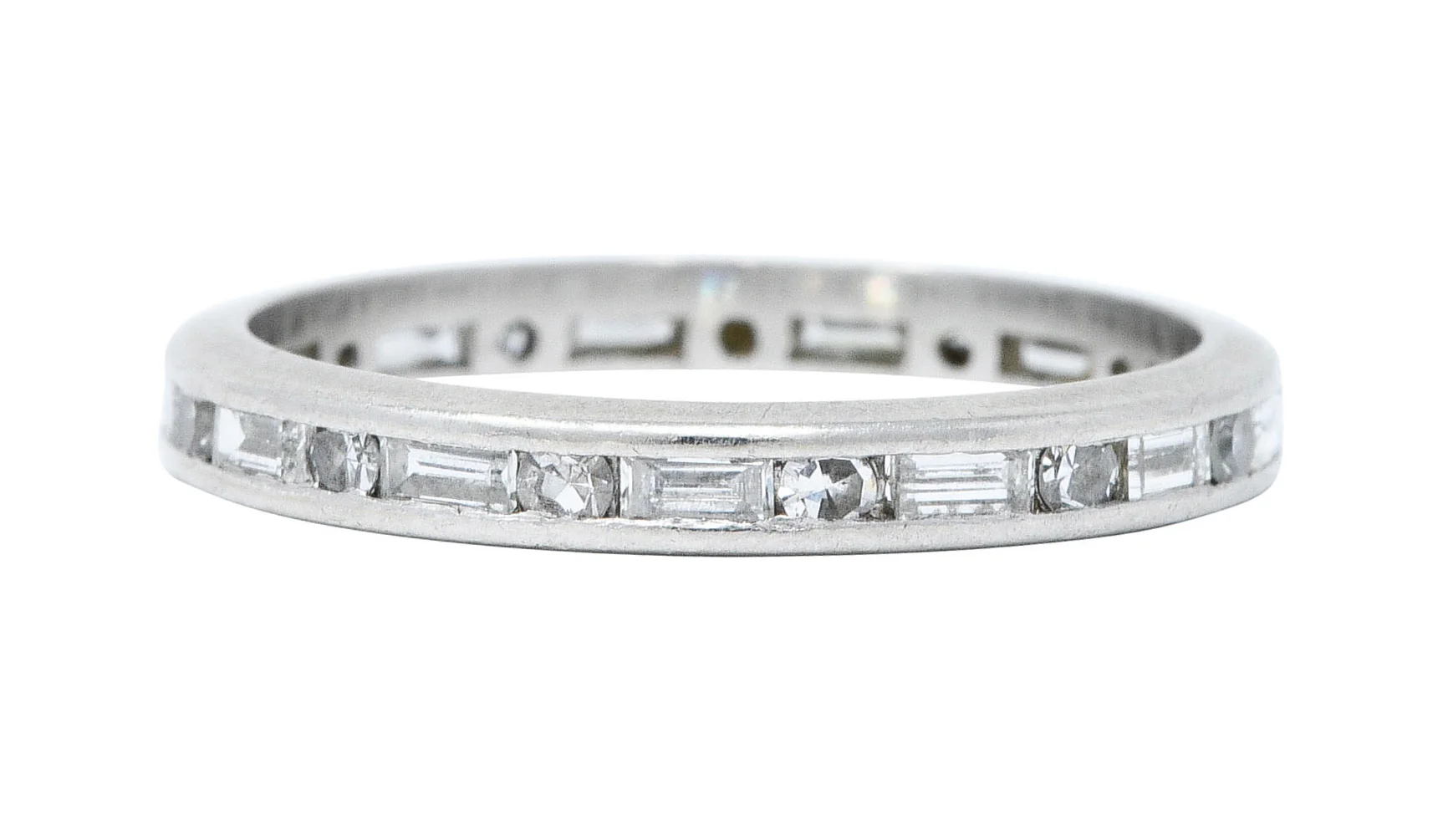 1930's Art Deco 1.00 CTW Diamond Platinum Eternity Band Ring - Image 3