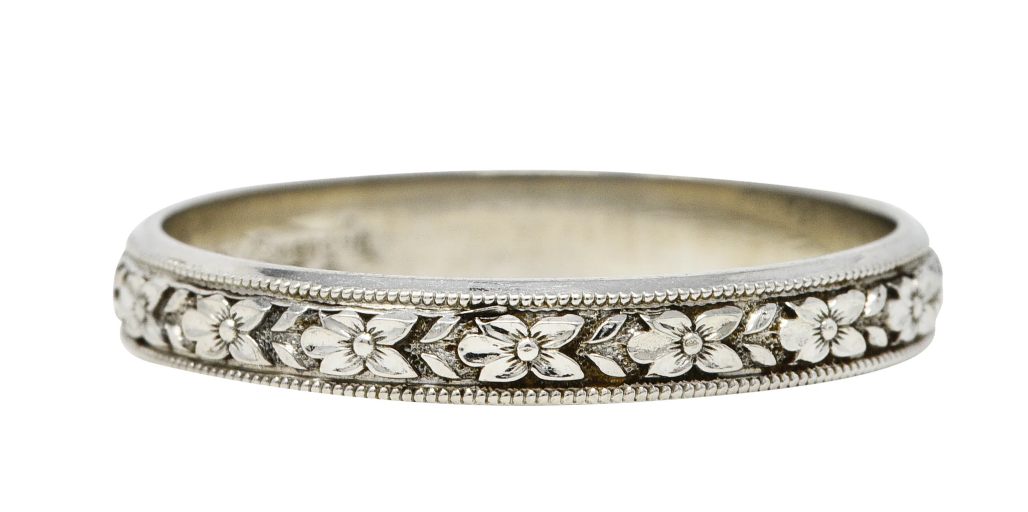 1930's Sohengrin 18 Karat White Gold Men's Wedding Band Ring - Image 2