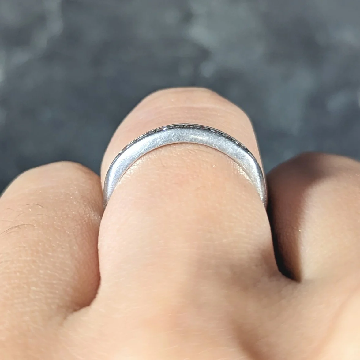 1936 Art Deco Diamond Platinum Arrow Vintage Channel Band Ring - Image 13