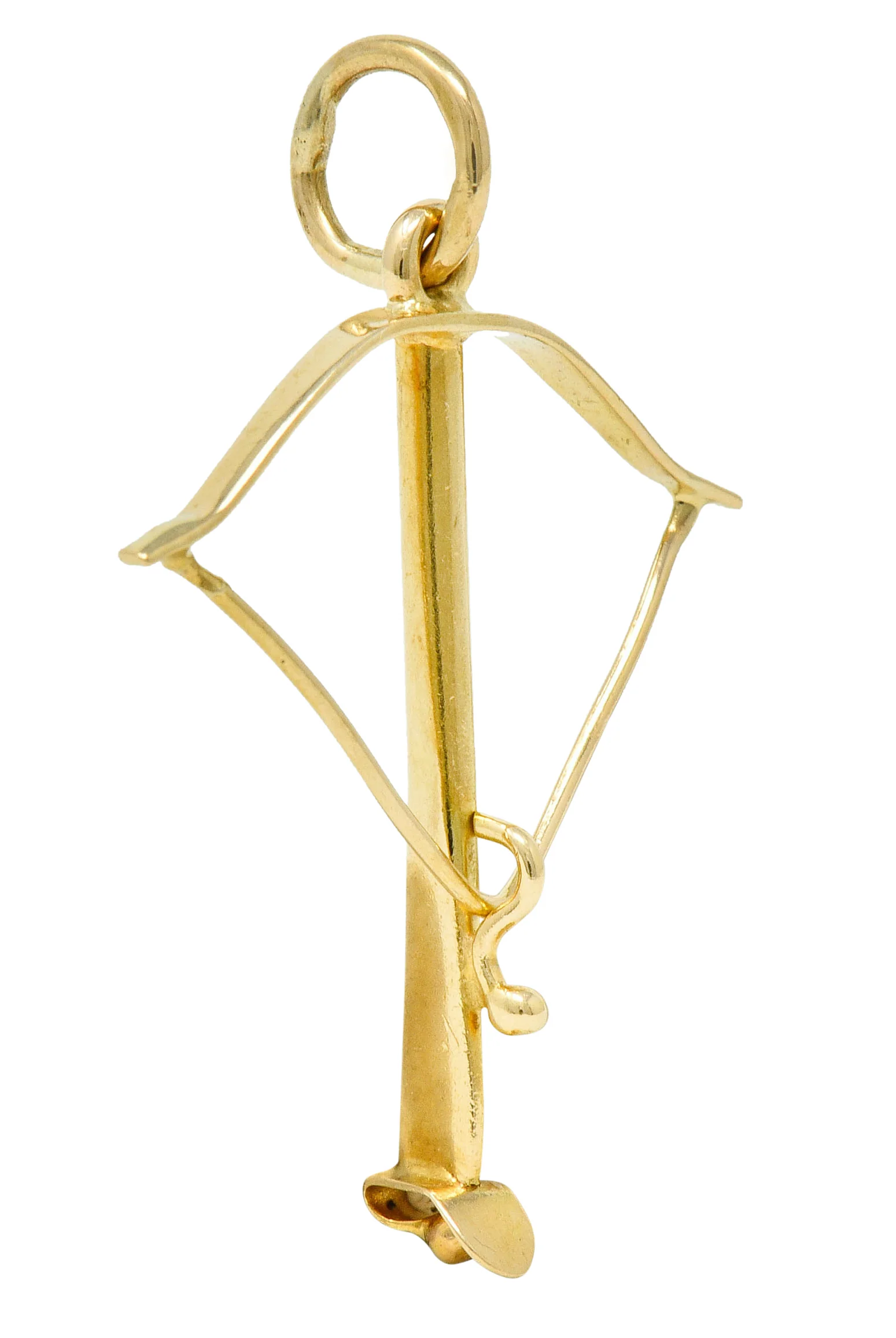 1940’s Vintage 18 Karat Gold Crossbow Charm - Image 2