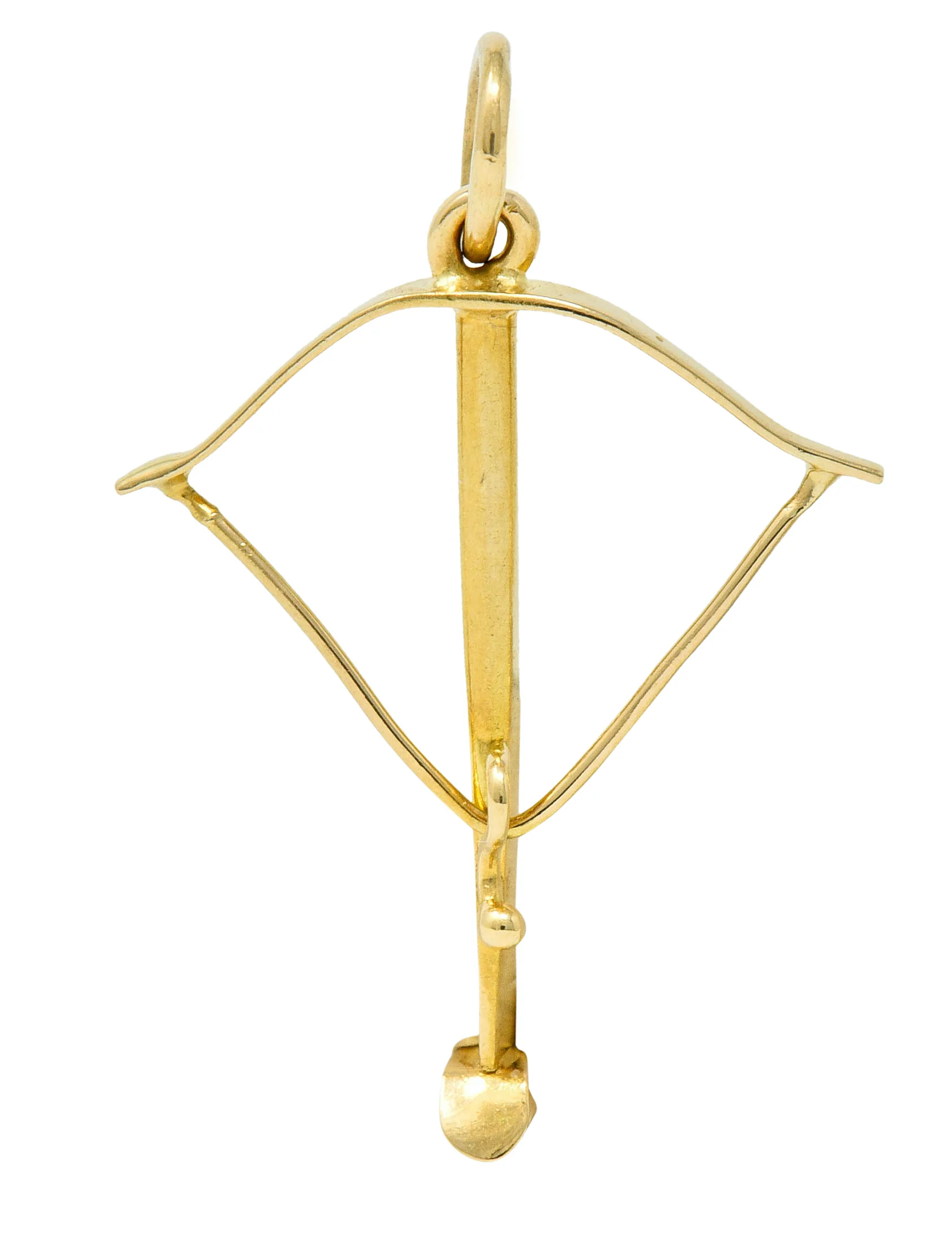 1940’s Vintage 18 Karat Gold Crossbow Charm - Image 3
