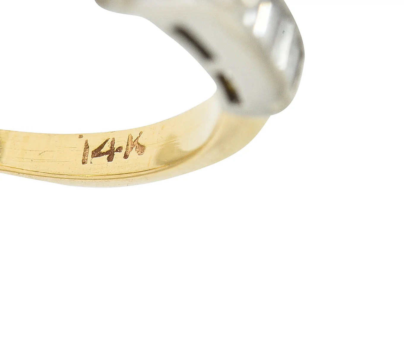 1940's Retro 1.29 CTW Diamond 14 Karat Two-Tone Engagement Ring GIA - Image 7