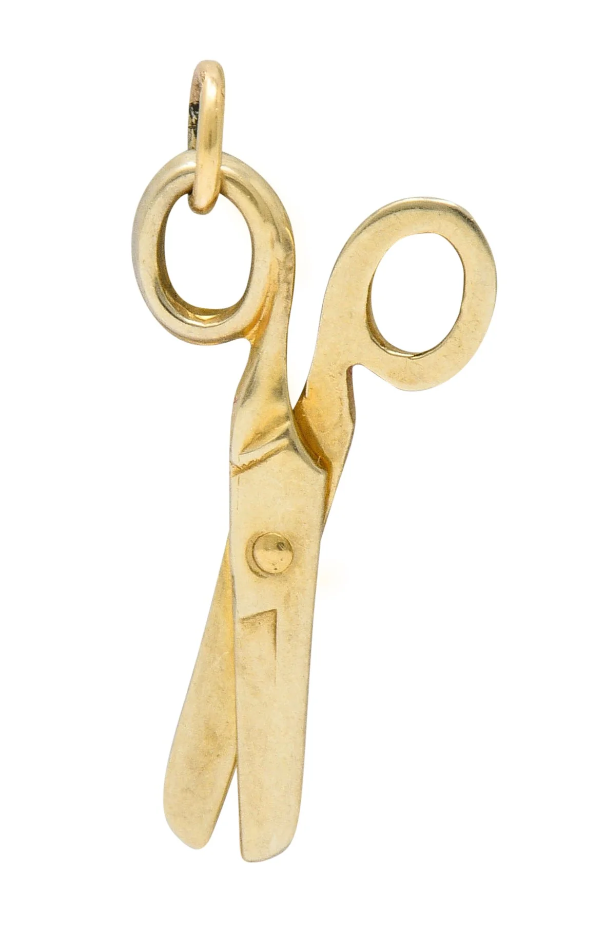 1940's Retro 10 Karat Gold Scissor Charm - Image 2