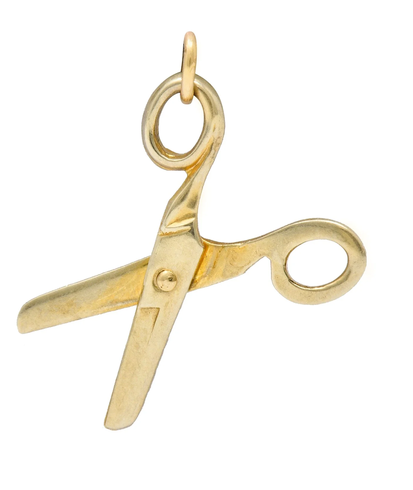 1940's Retro 10 Karat Gold Scissor Charm - Image 3