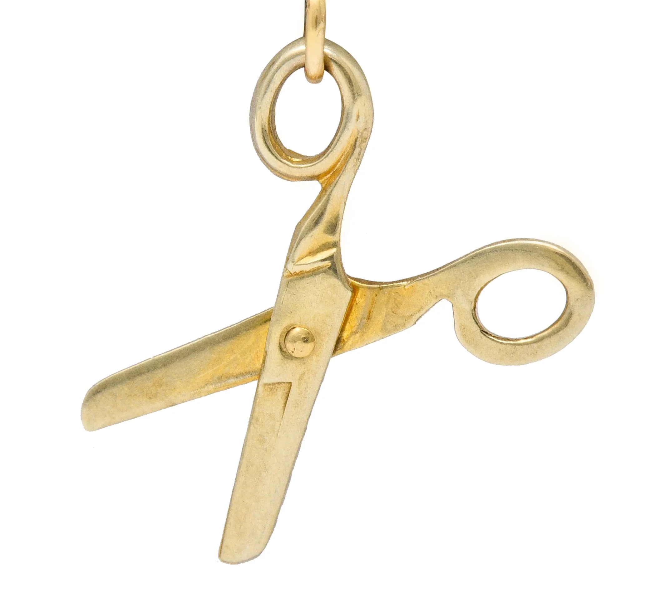 1940's Retro 10 Karat Gold Scissor Charm - Image 5