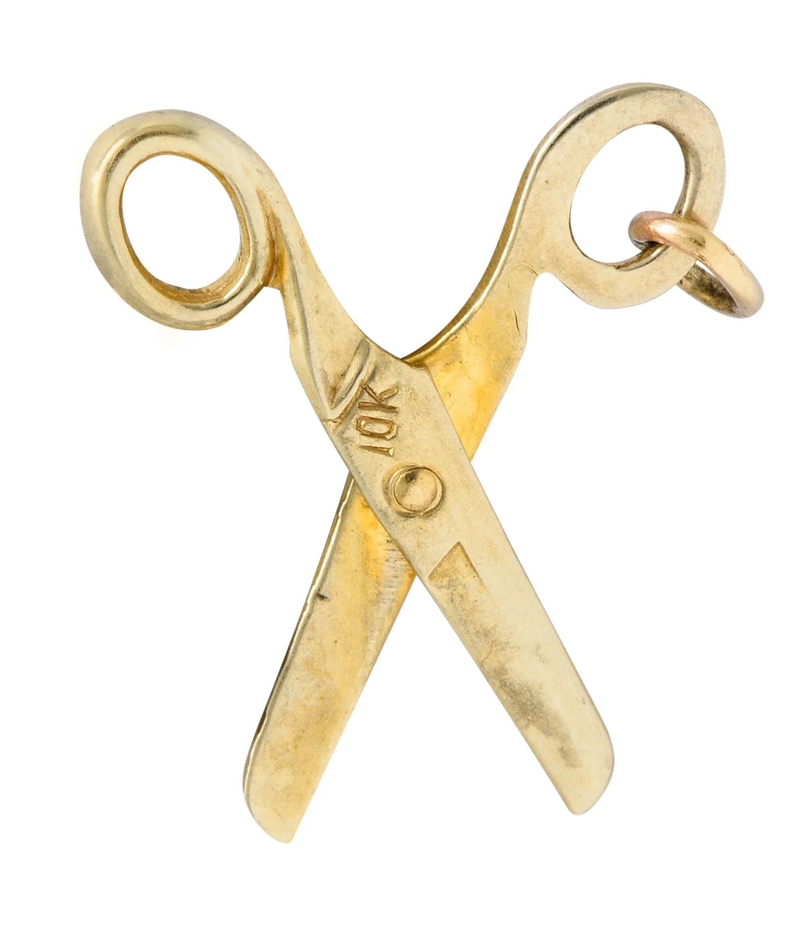 1940's Retro 10 Karat Gold Scissor Charm - Image 7