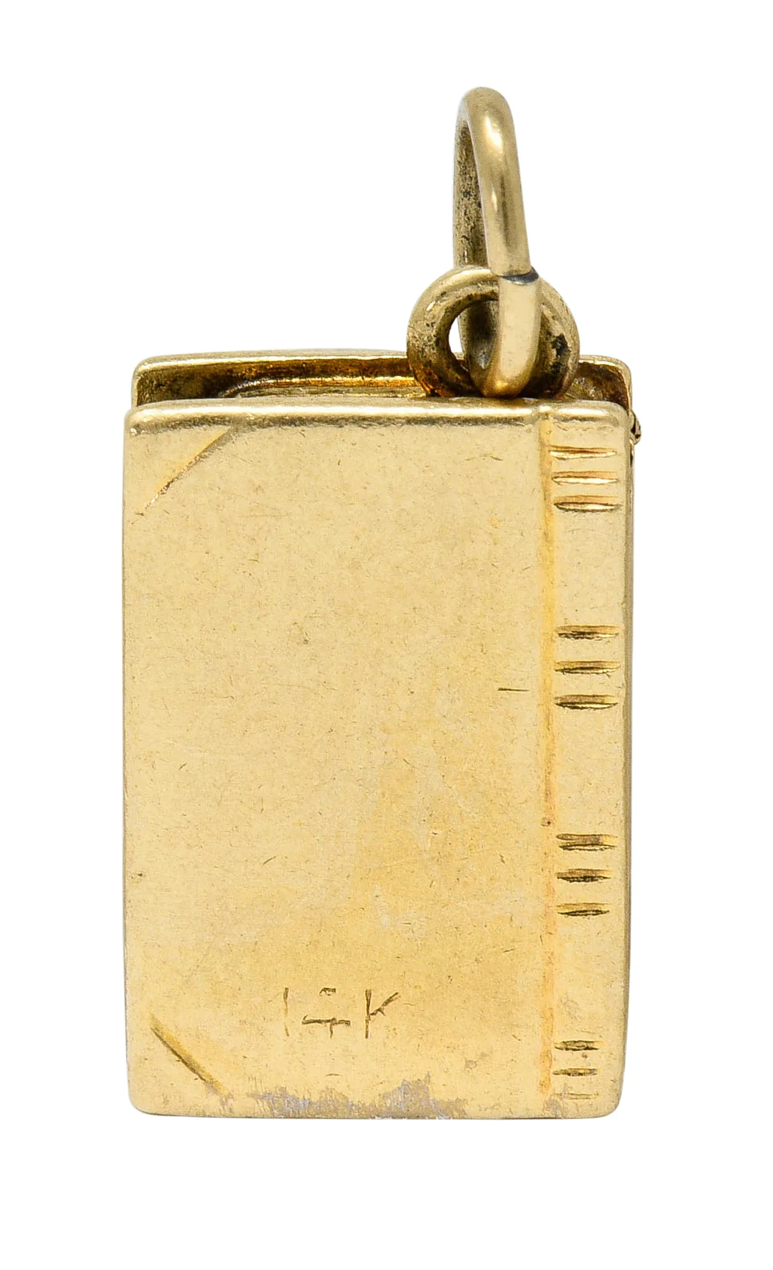 1940's Retro 14 Karat Gold Bible Charm - Image 4