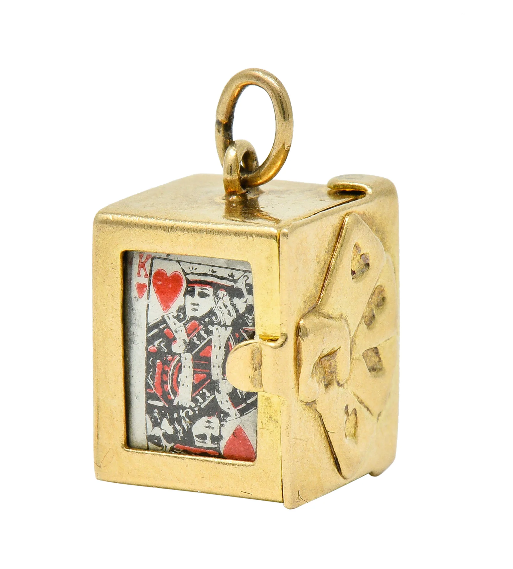 1940's Retro 14 Karat Gold Card Box & Cards Charm - Image 3