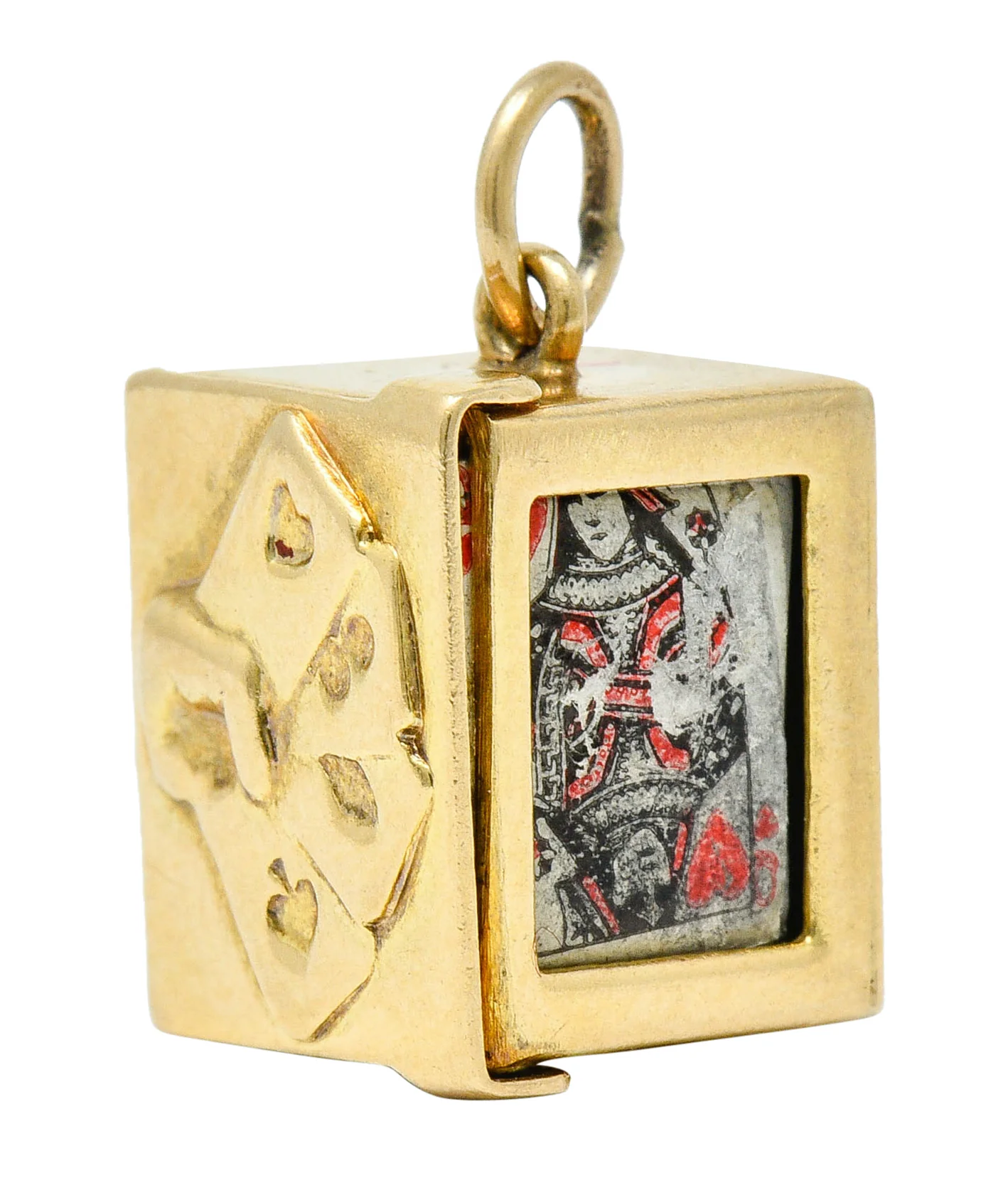 1940's Retro 14 Karat Gold Card Box & Cards Charm - Image 5