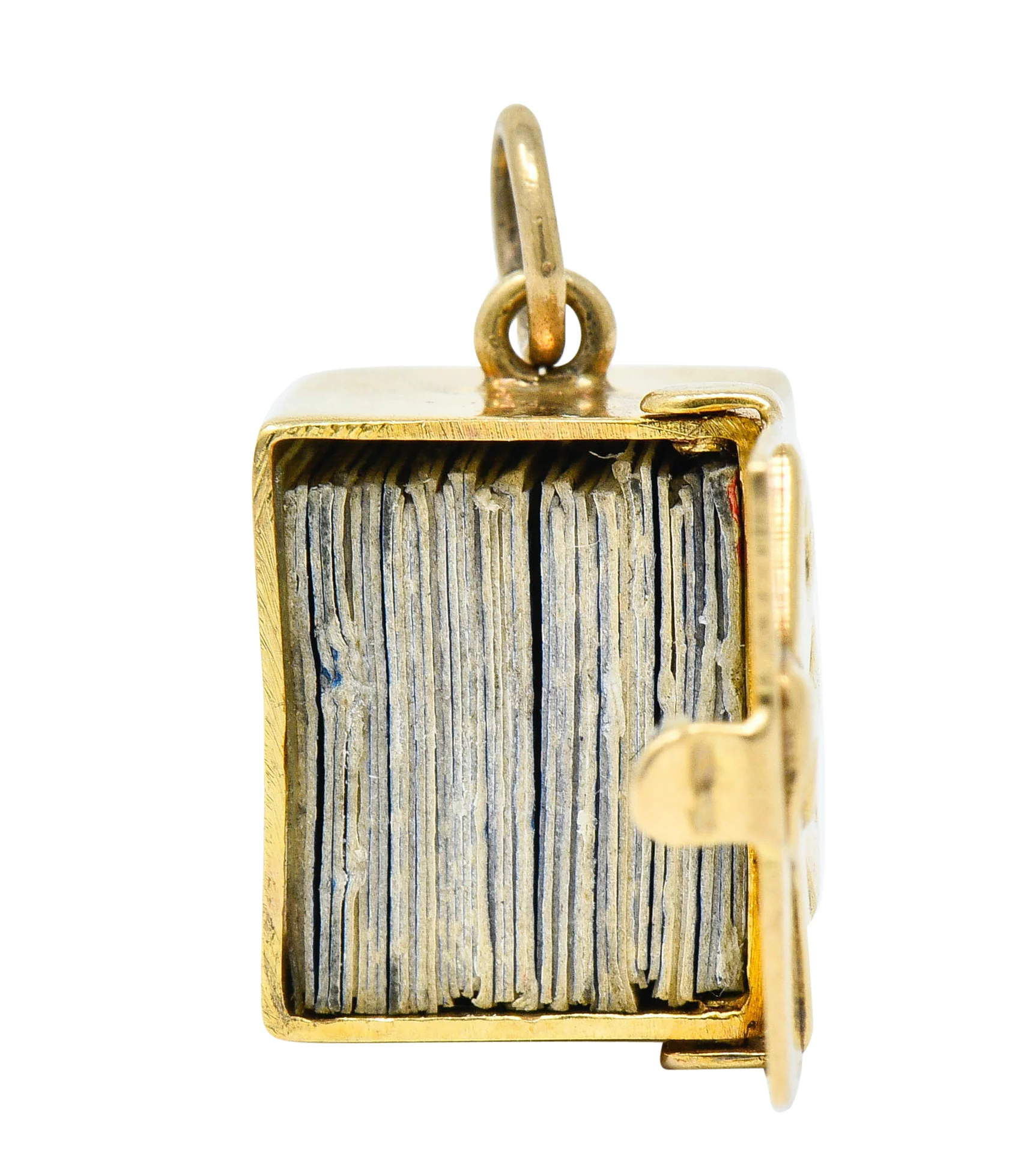 1940's Retro 14 Karat Gold Card Box & Cards Charm - Image 6