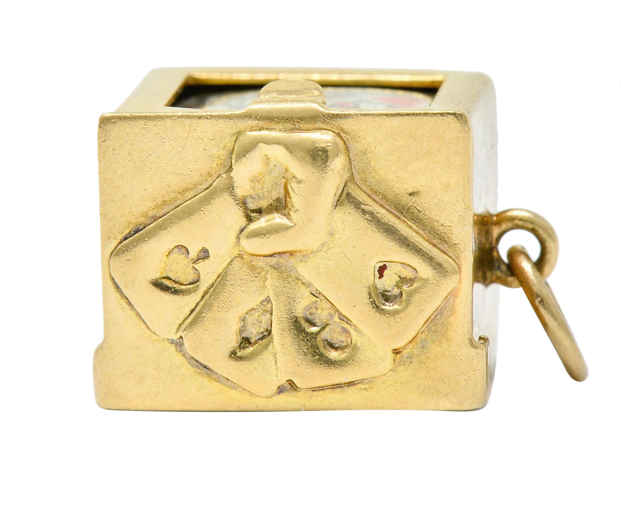 1940's Retro 14 Karat Gold Card Box & Cards Charm - Image 9