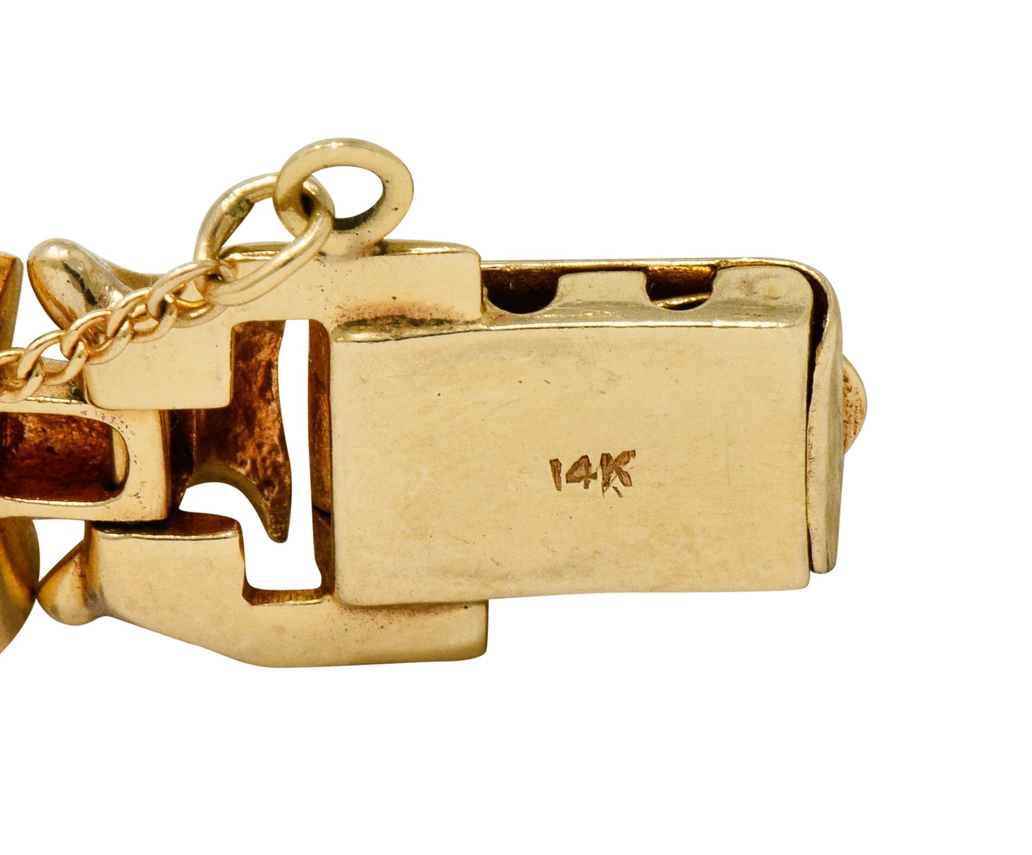 1940's Retro 14 Karat Gold Stylized Link Bracelet - Image 9