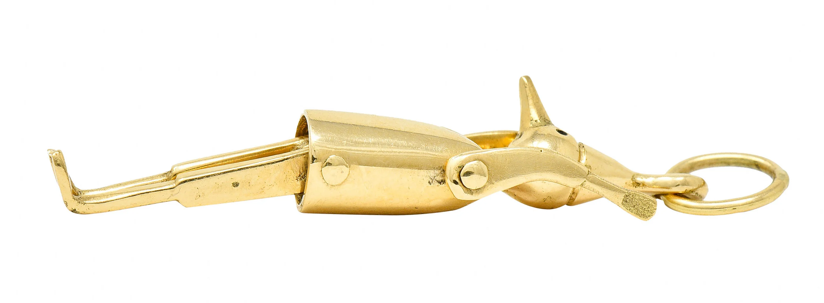 1940's Retro 18 Karat Gold Articulated Pinocchio Charm - Image 11