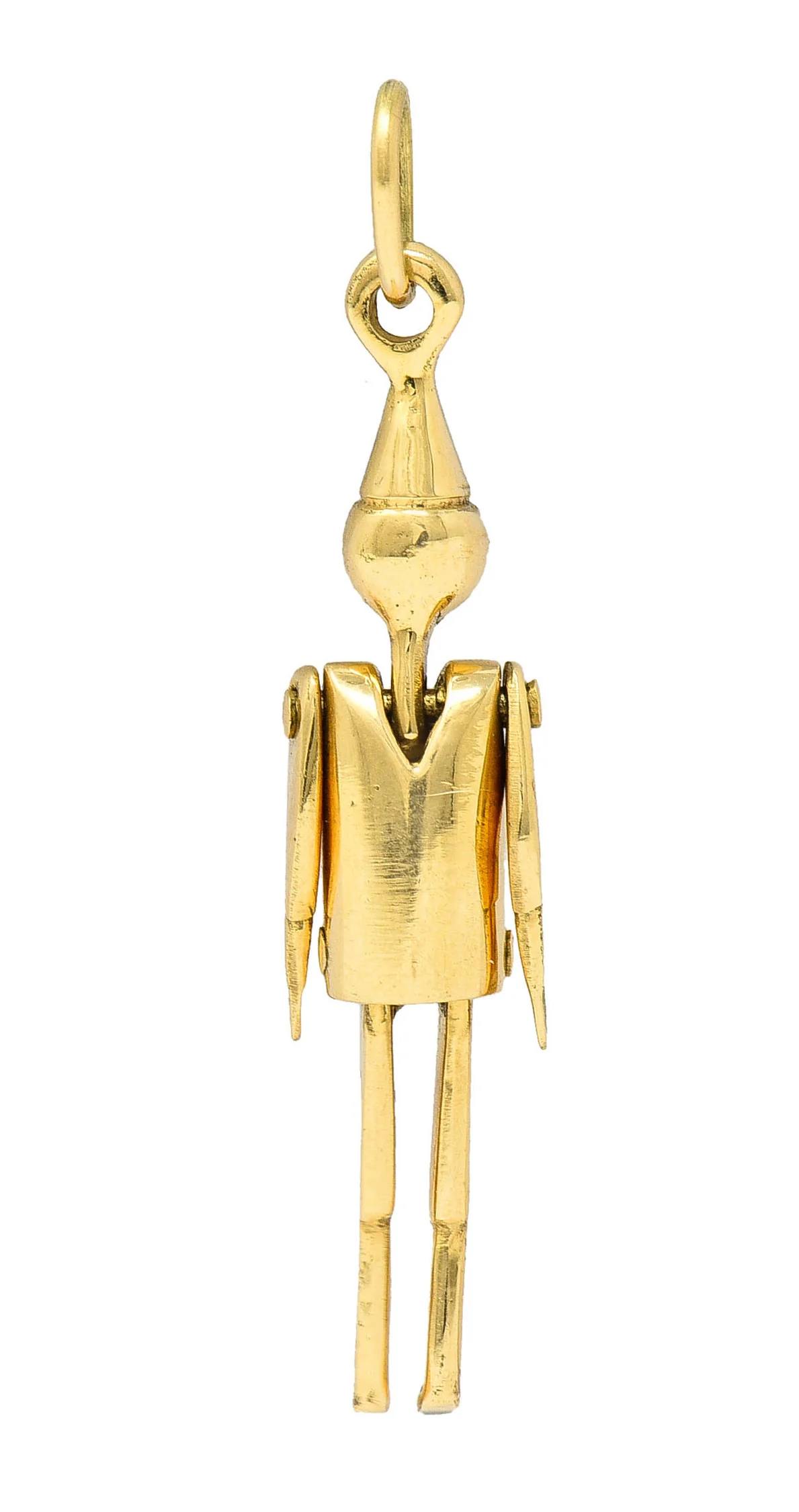 1940's Retro 18 Karat Gold Articulated Pinocchio Charm - Image 5