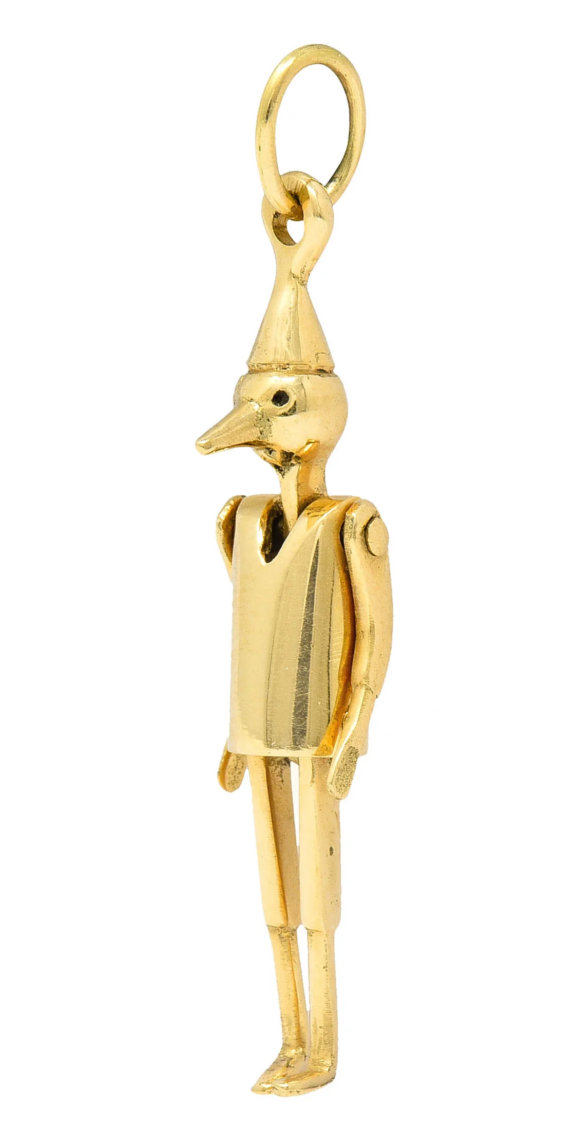 1940's Retro 18 Karat Gold Articulated Pinocchio Charm - Image 6
