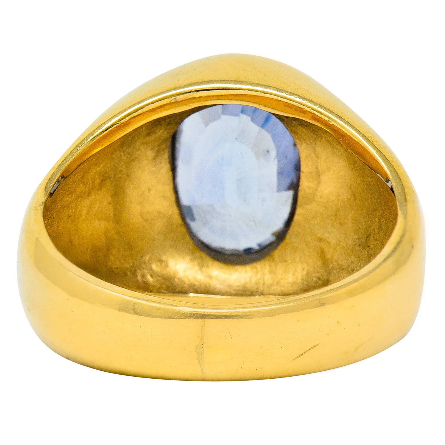 1940's Retro 3.40 CTW Ceylon Sapphire 14 Karat Gold Unisex Signet Ring - Image 4