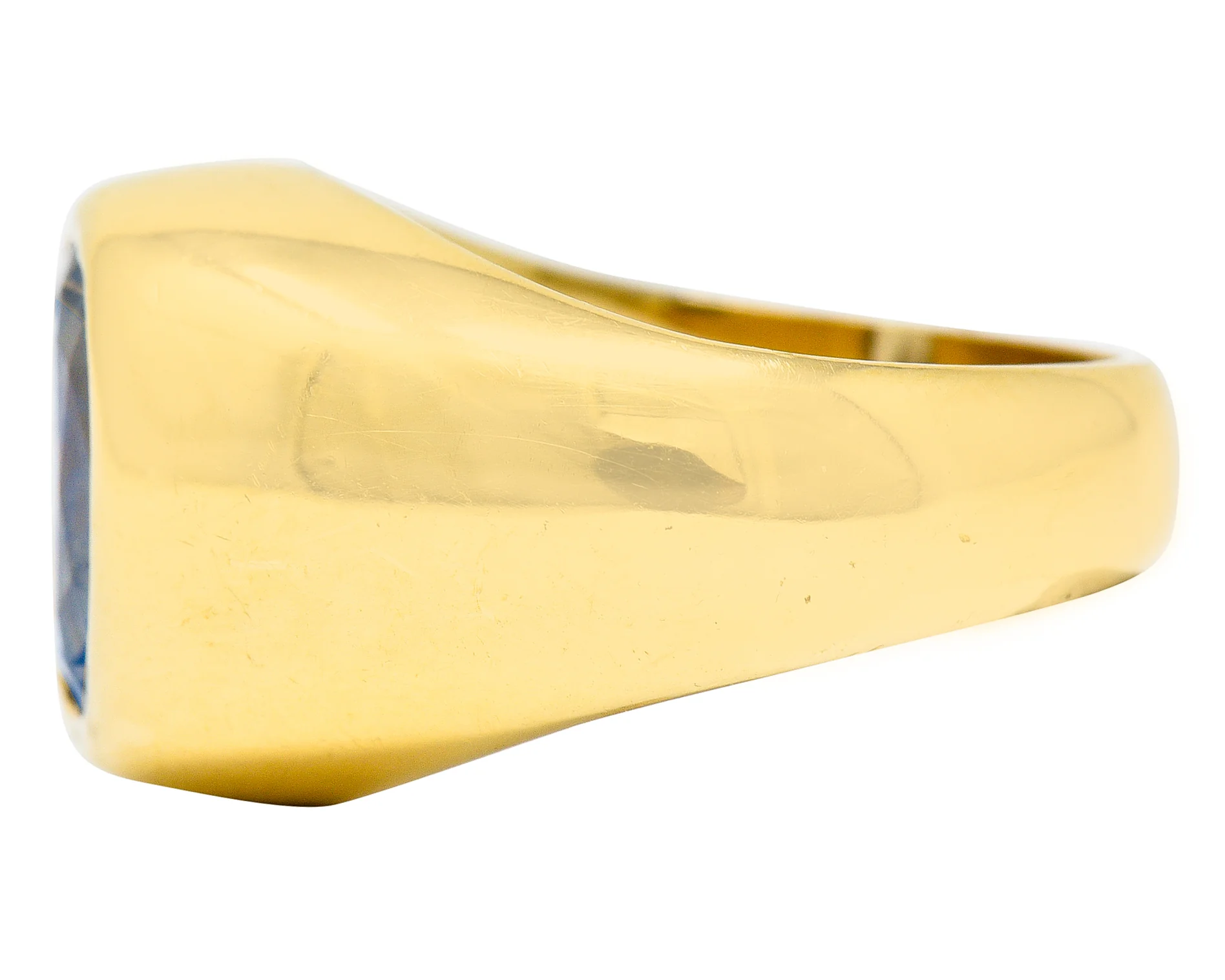 1940's Retro 3.40 CTW Ceylon Sapphire 14 Karat Gold Unisex Signet Ring - Image 5