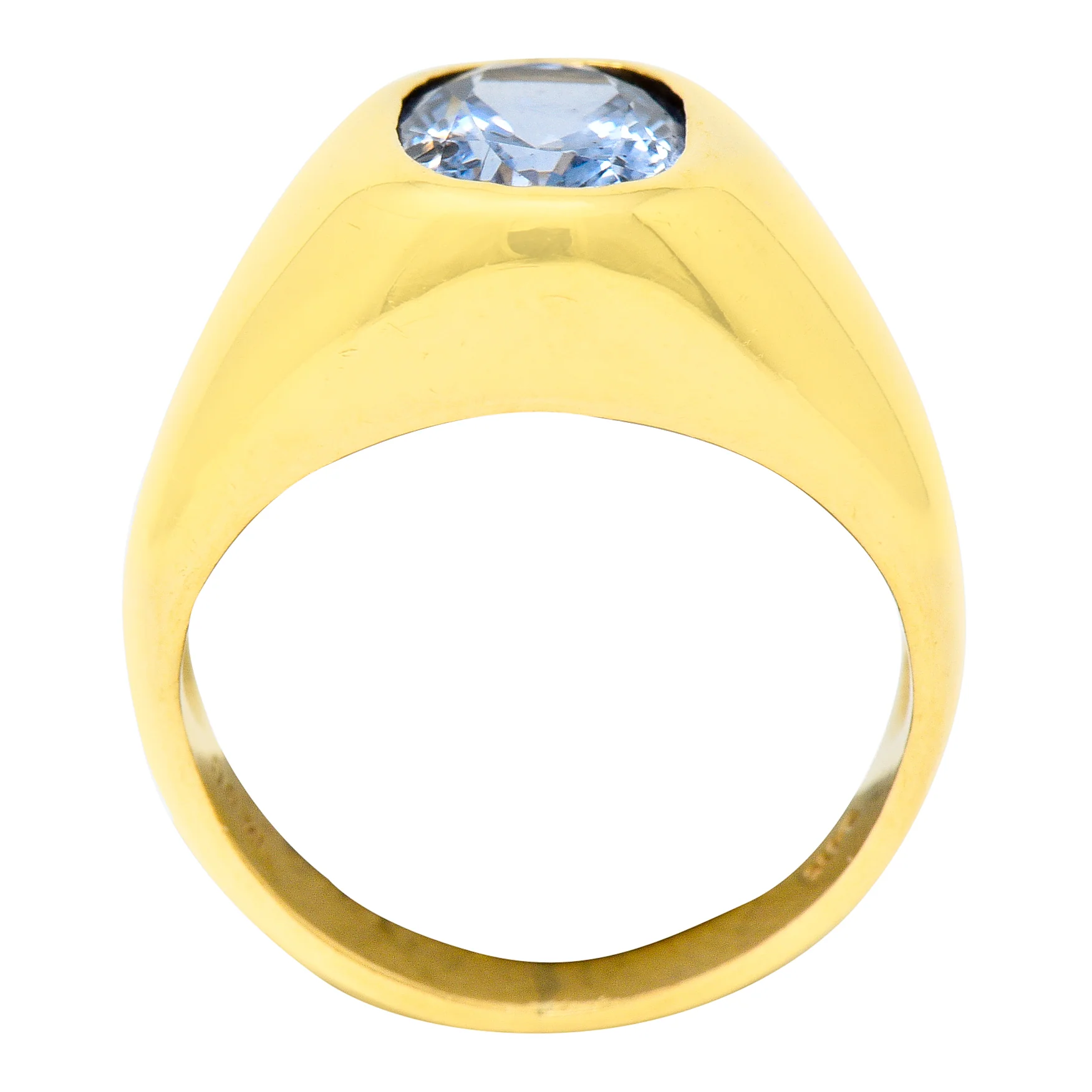 1940's Retro 3.40 CTW Ceylon Sapphire 14 Karat Gold Unisex Signet Ring - Image 8