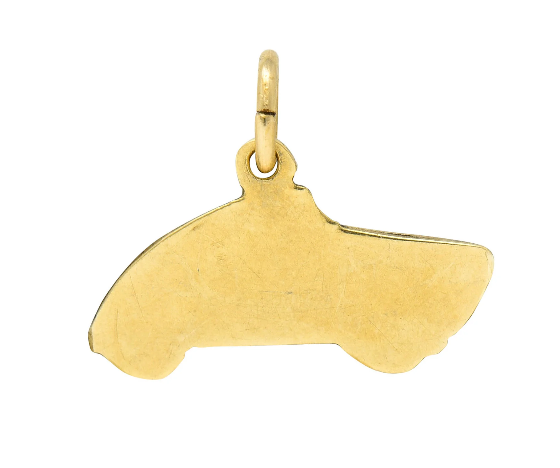 1940's Retro Enamel 14 Karat Gold Car Charm - Image 3