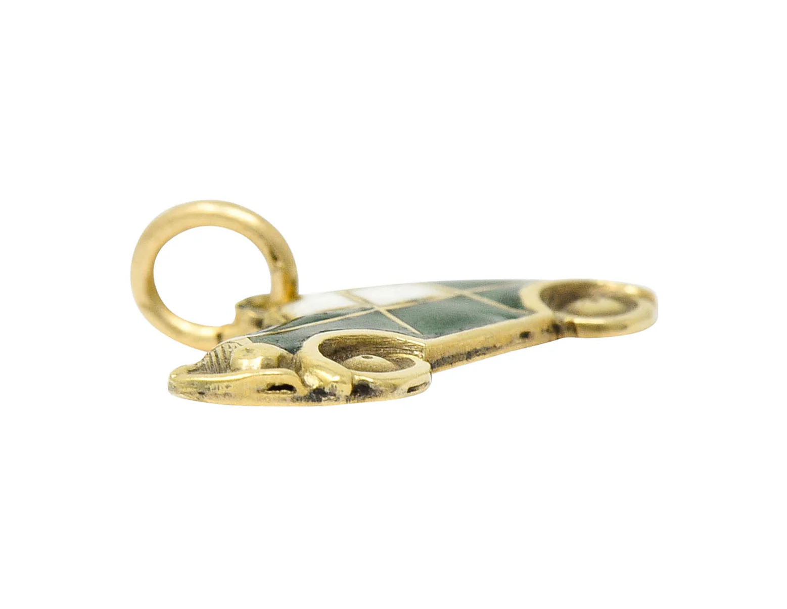 1940's Retro Enamel 14 Karat Gold Car Charm - Image 6