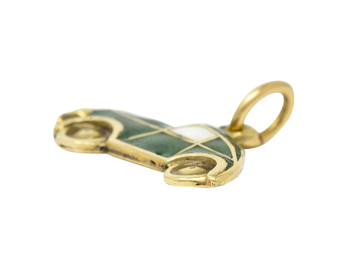 1940's Retro Enamel 14 Karat Gold Car Charm - Image 7