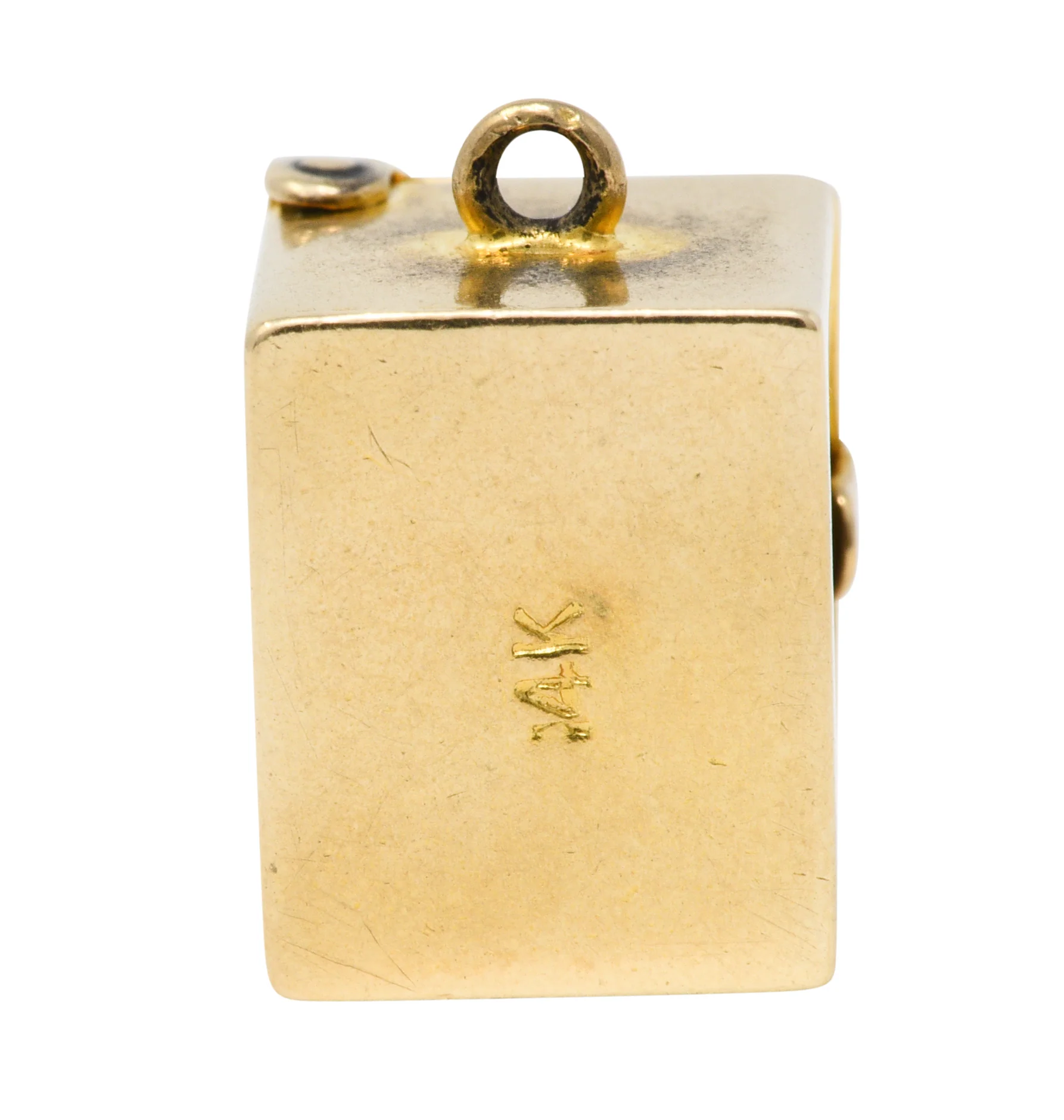 1940's Retro Enamel 14 Karat Gold Card Box & Cards Charm - Image 5