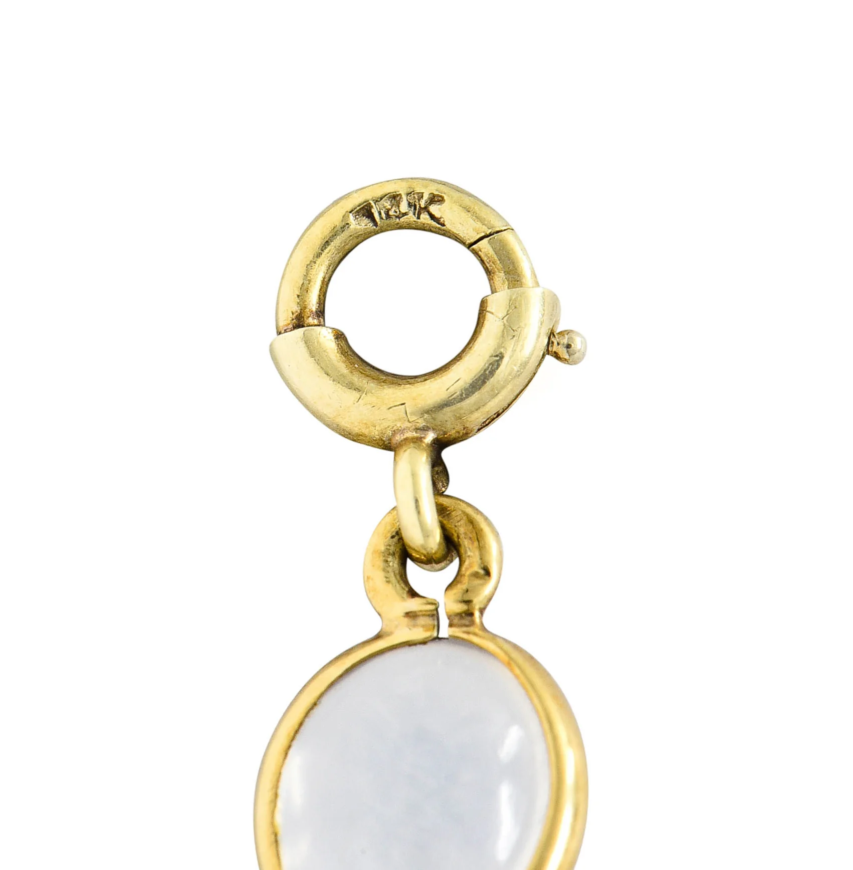 1940's Retro Moonstone 14 Karat Gold Link Bracelet - Image 7
