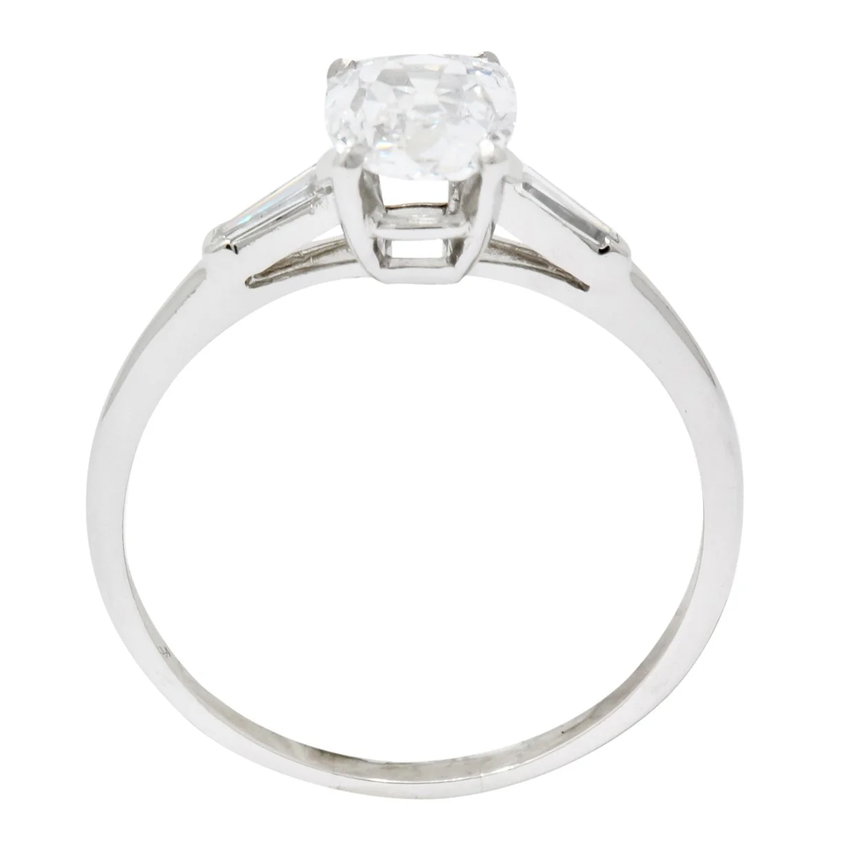 1950’s Mid-Century 1.13 CTW Diamond Platinum Engagement Ring GIA - Image 7
