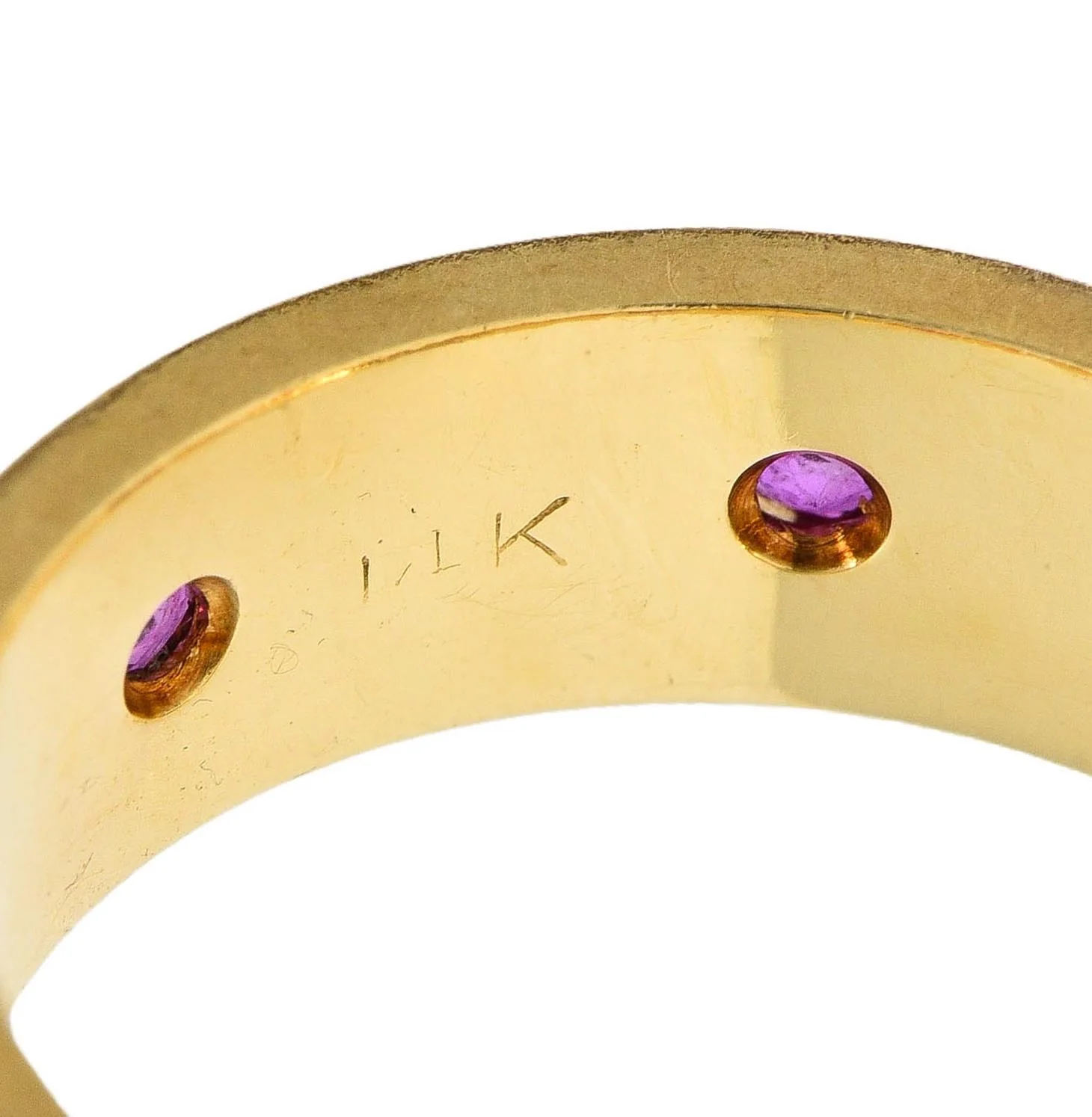 1950's 0.52 CTW Ruby 14 Karat Two-Tone Gold Vintage Floral Band Ring - Image 6