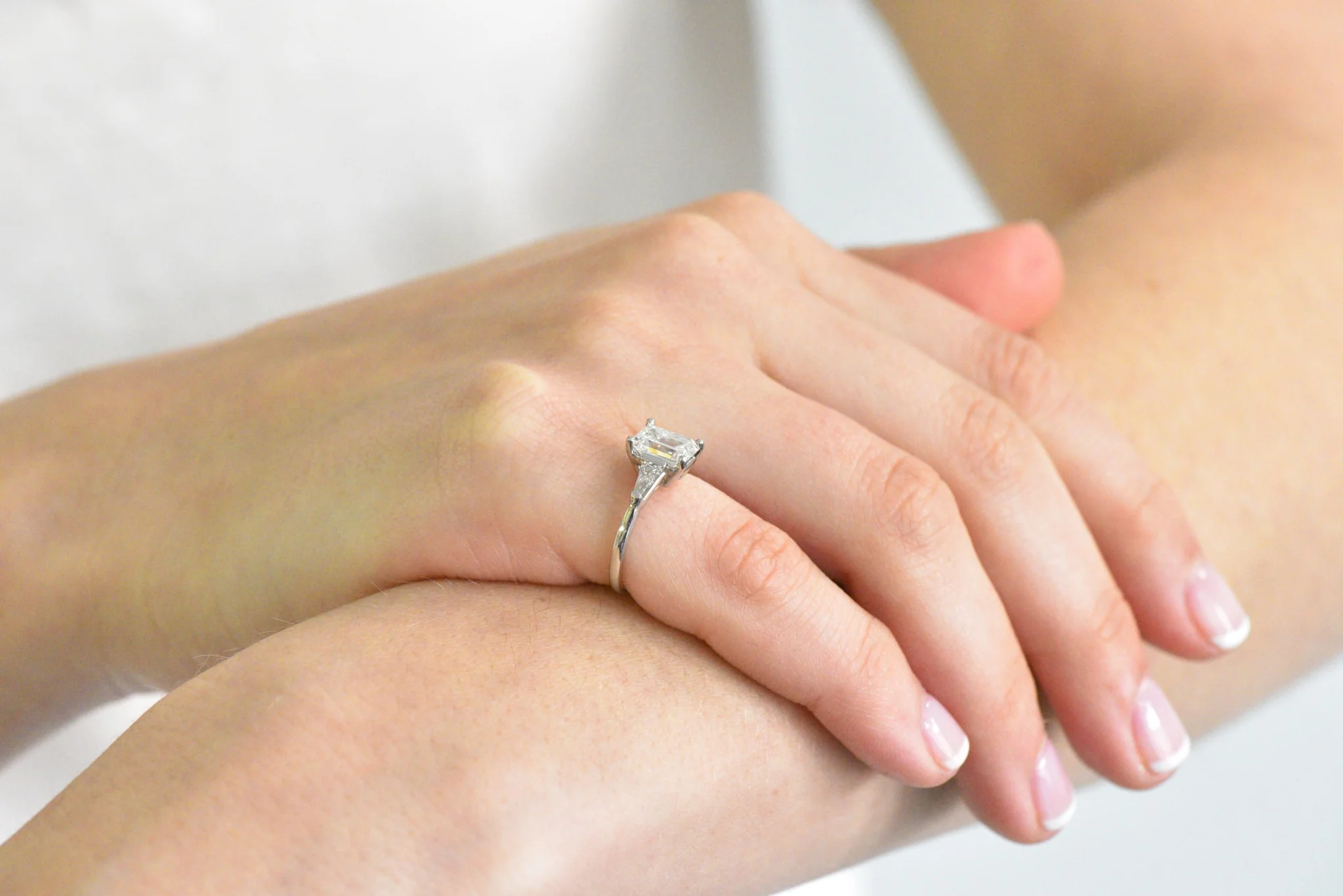1950's Bailey Banks and Biddle 1.93CTW Emerald Cut Diamond & Platinum Engagement Ring GIA - Image 6
