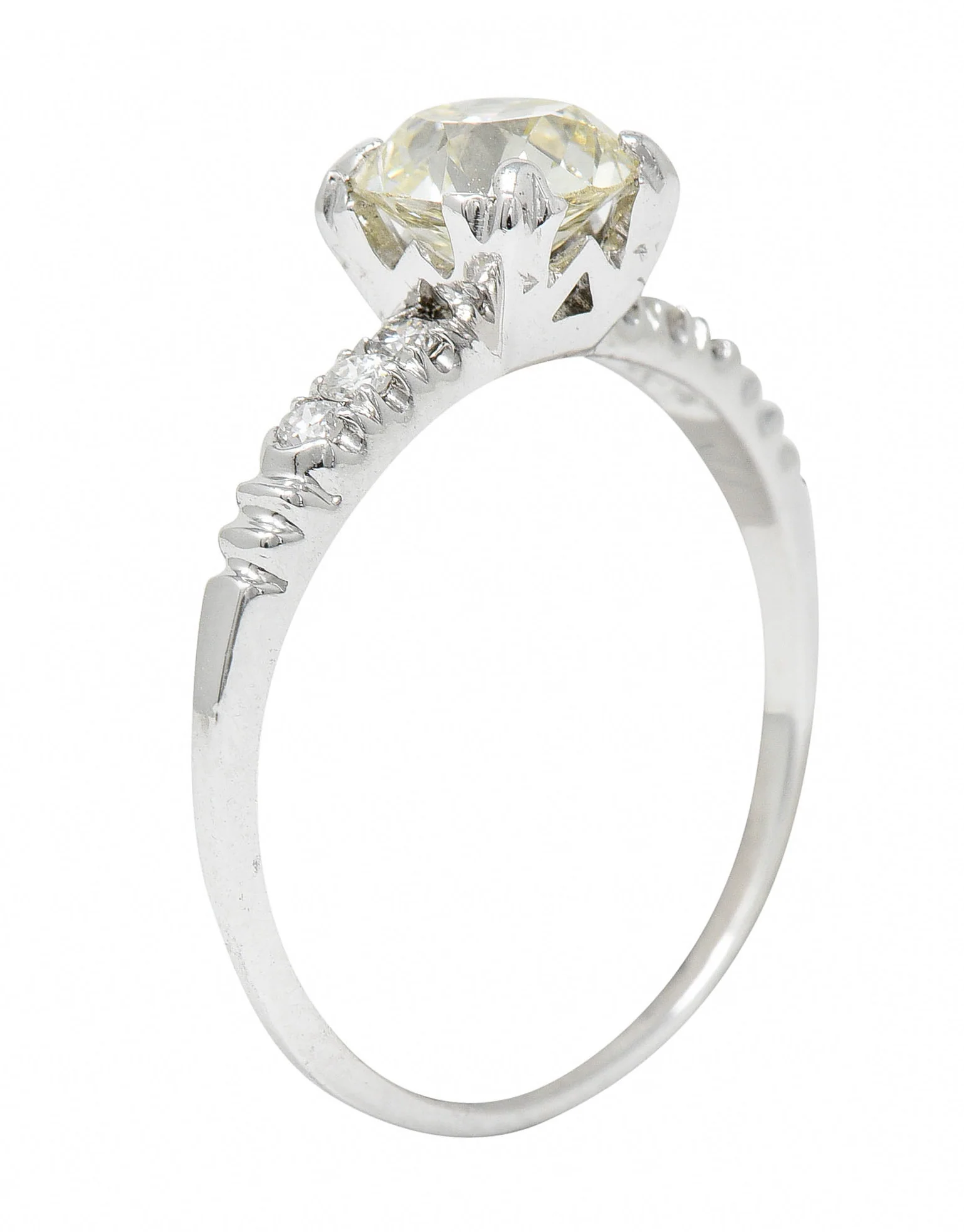 1950's Maurice Tishman 1.28 CTW Diamond Platinum Engagement Ring - Image 2