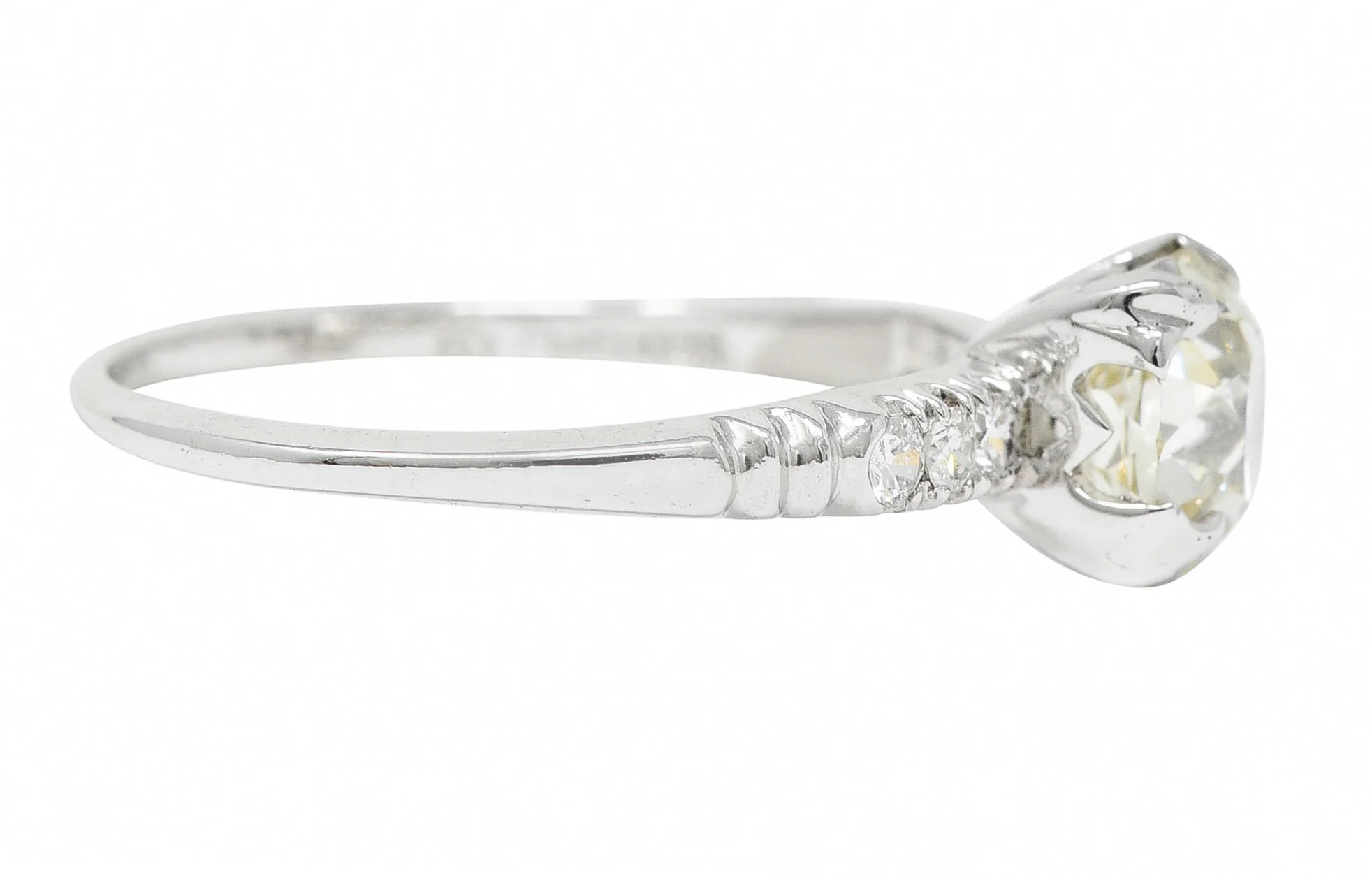1950's Maurice Tishman 1.28 CTW Diamond Platinum Engagement Ring - Image 4