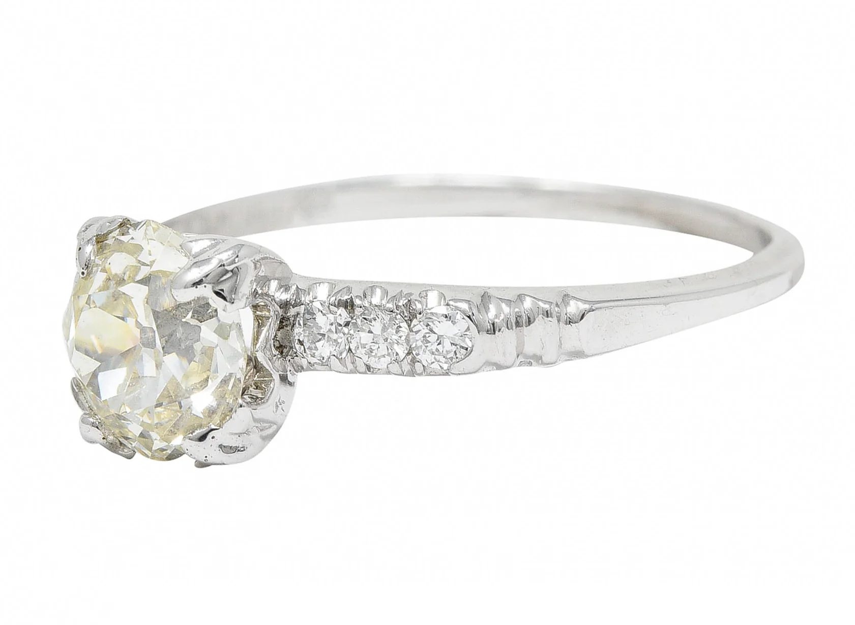 1950's Maurice Tishman 1.28 CTW Diamond Platinum Engagement Ring - Image 7