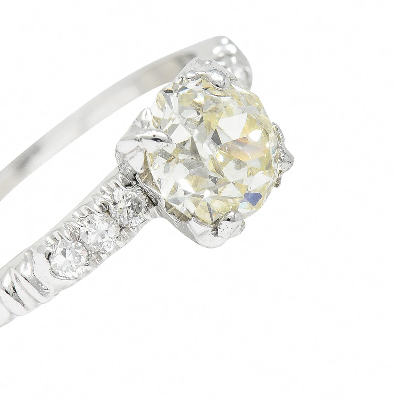 1950's Maurice Tishman 1.28 CTW Diamond Platinum Engagement Ring - Image 9