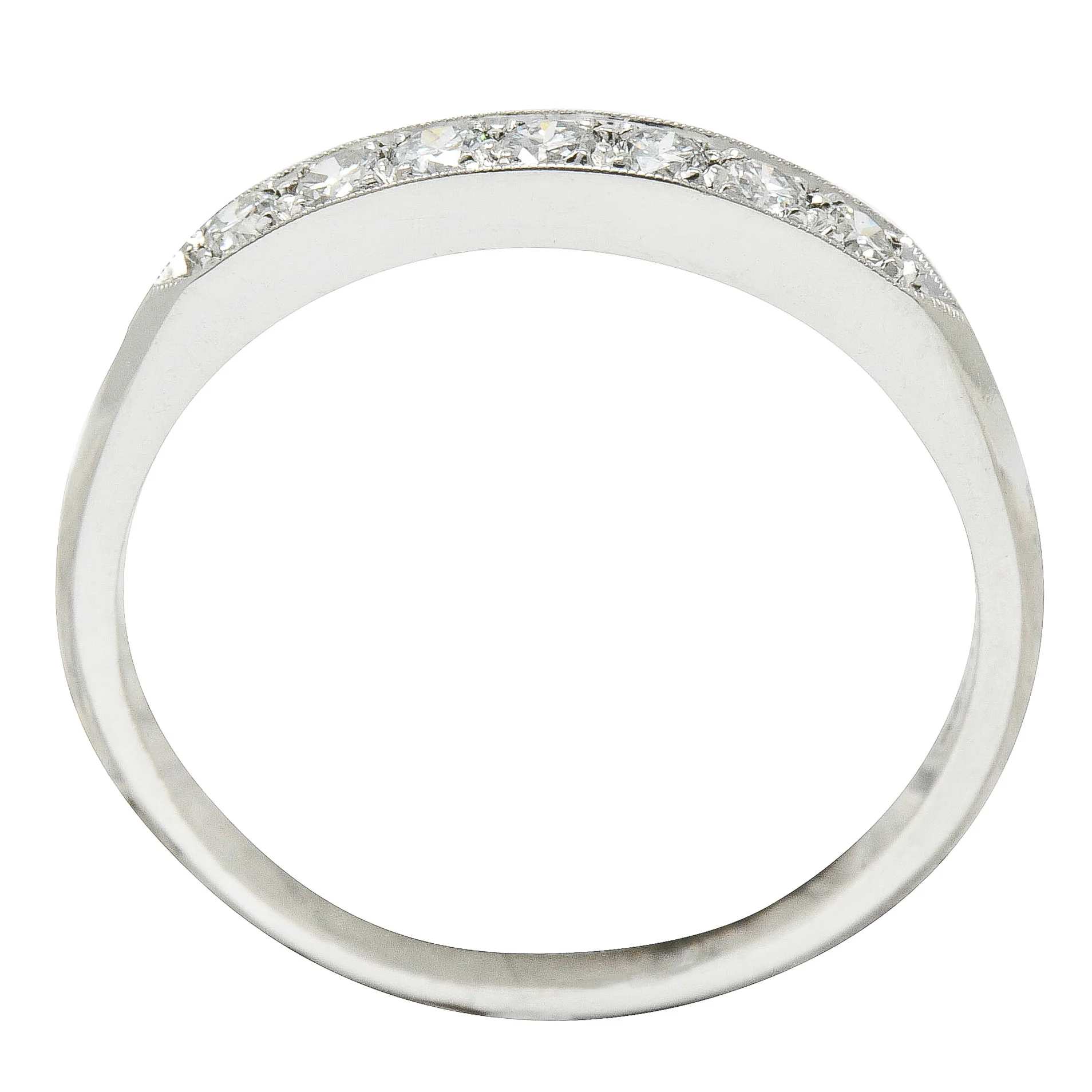 1950's Mid-Century 0.25 CTW Diamond Platinum Anniversary Band Ring - Image 7