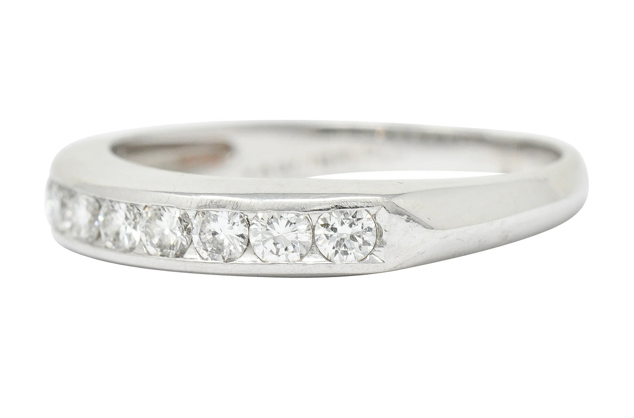 1950's Mid-Century 0.50 CTW Diamond Platinum Channel Band Ring - Image 6