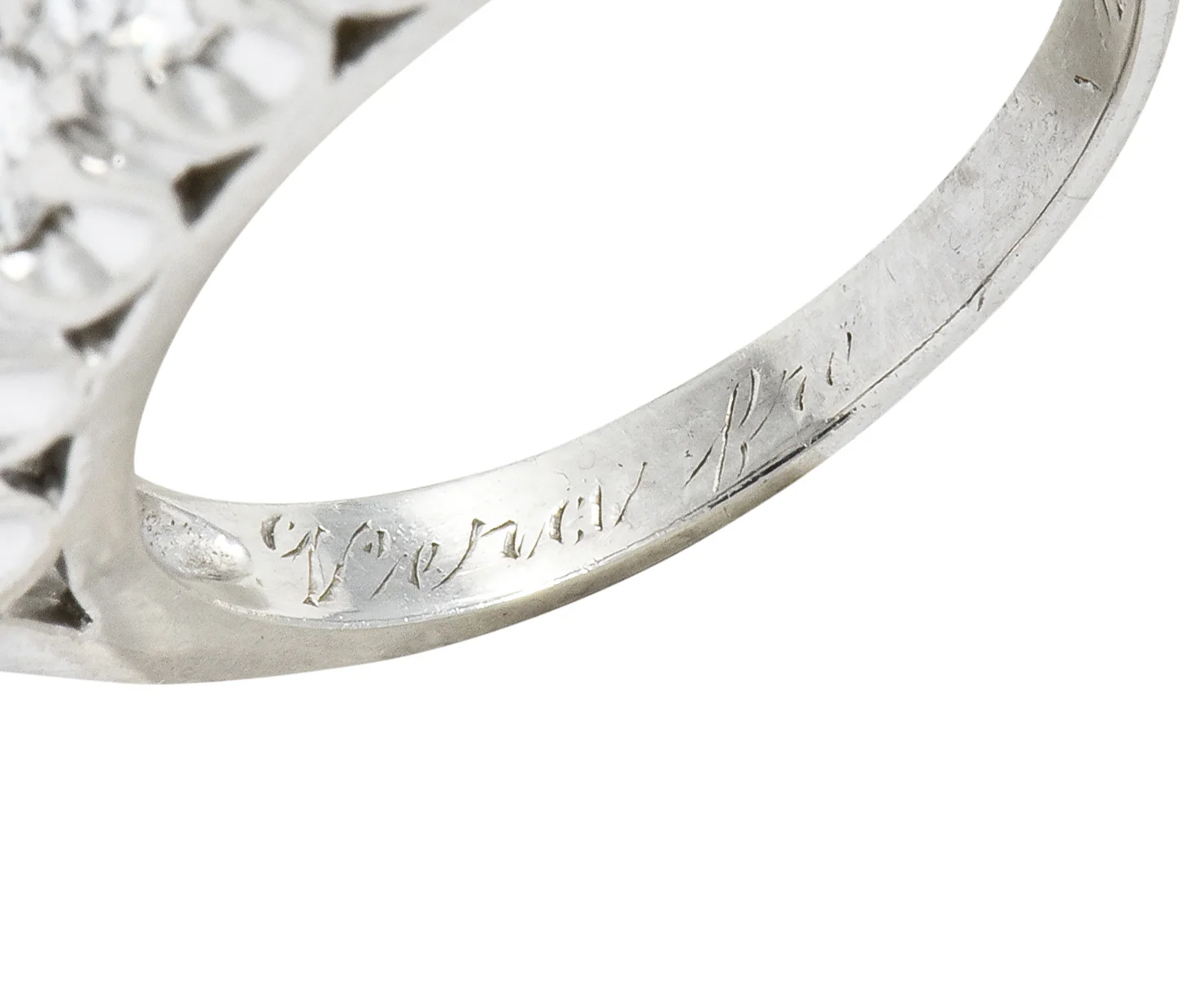 1950's Mid-Century 0.70 CTW Diamond Platinum Five Stone Band Ring - Image 7