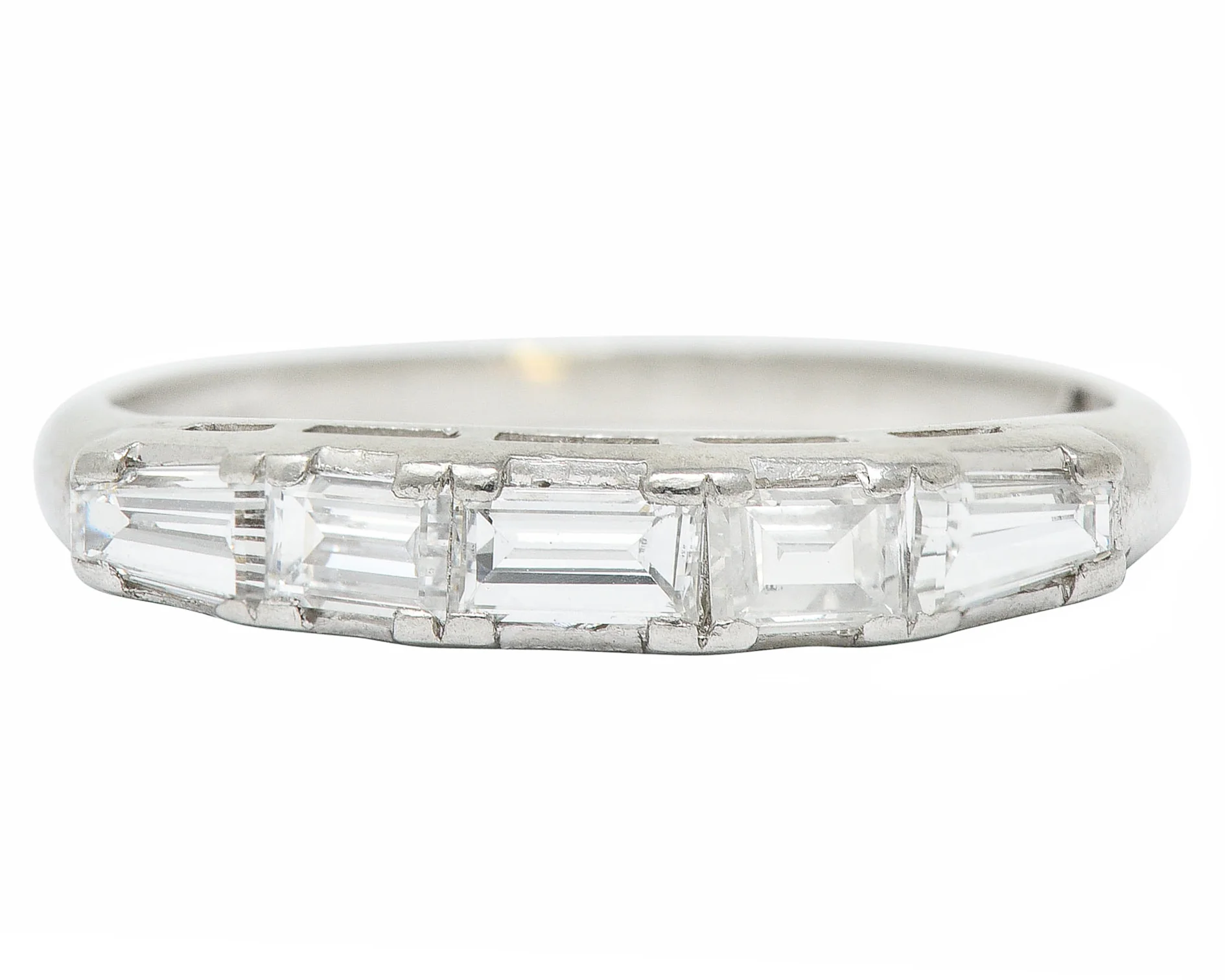 1950's Mid-Century 0.75 CTW Diamond Platinum Band Ring