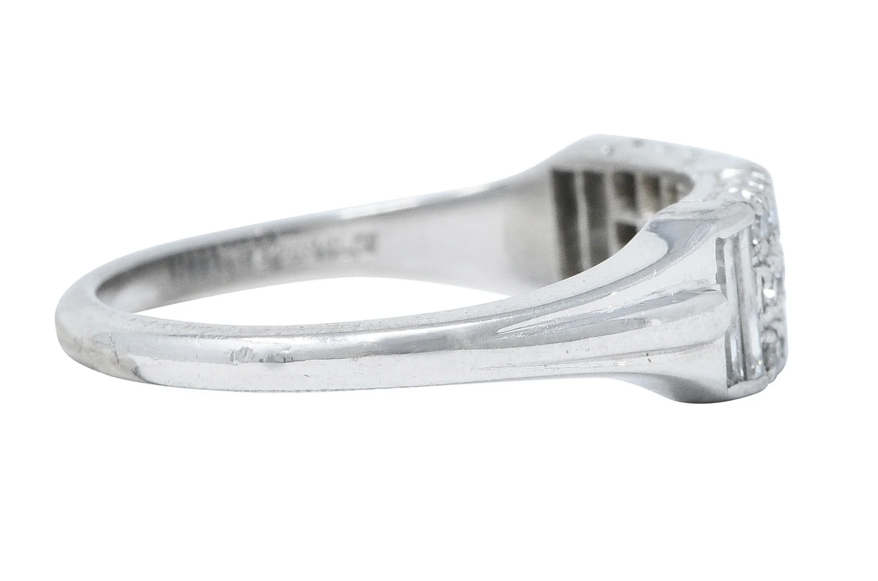 1950's Mid-Century 0.80 CTW Diamond Platinum Band Ring - Image 3