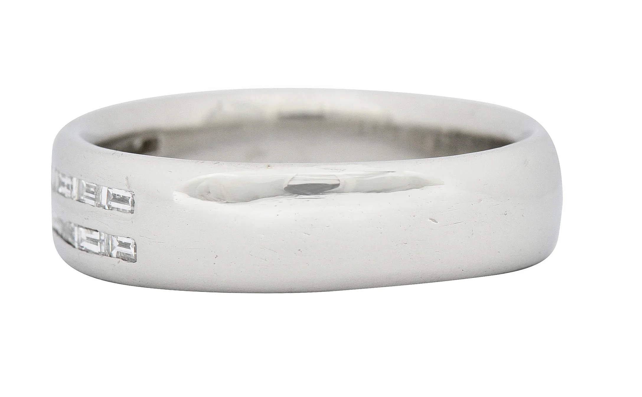 1950's Mid-Century 0.80 CTW Diamond Platinum Men's Band Ring - Image 5