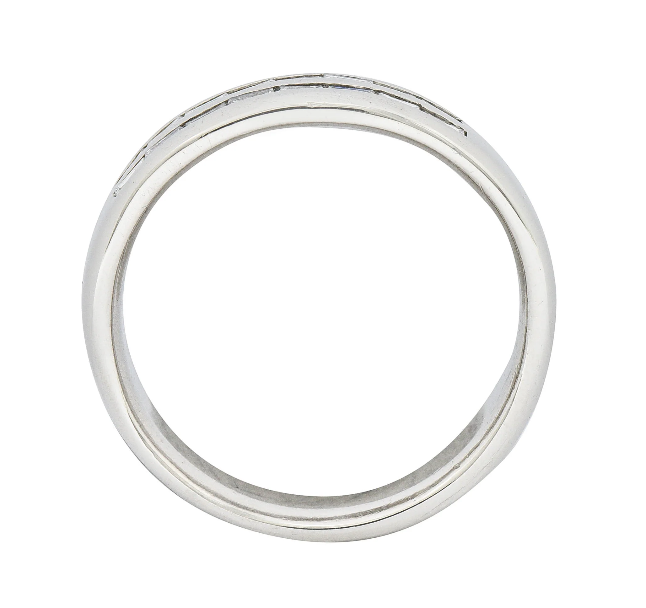1950's Mid-Century 0.80 CTW Diamond Platinum Men's Band Ring - Image 7