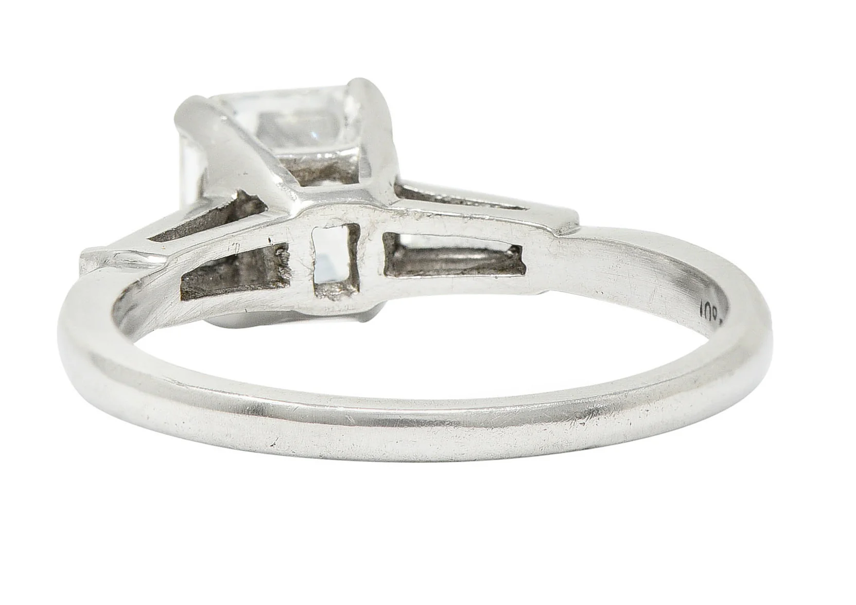 1950's Mid-Century 1.24 CTW Asscher Diamond Platinum Engagement Ring GIA - Image 4