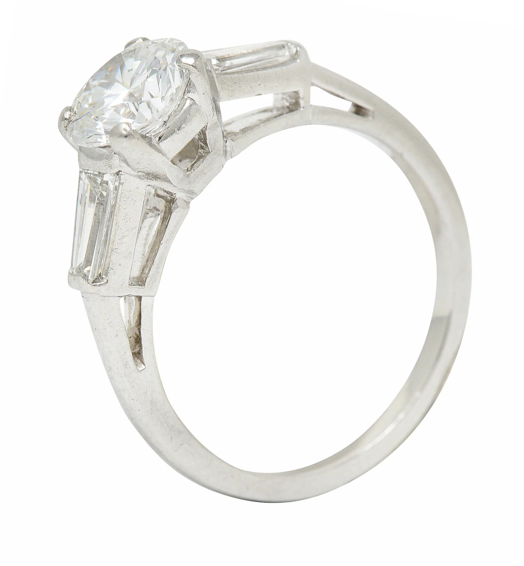 1950's Mid-Century 1.36 CTW Diamond Platinum Engagement Ring - Image 10