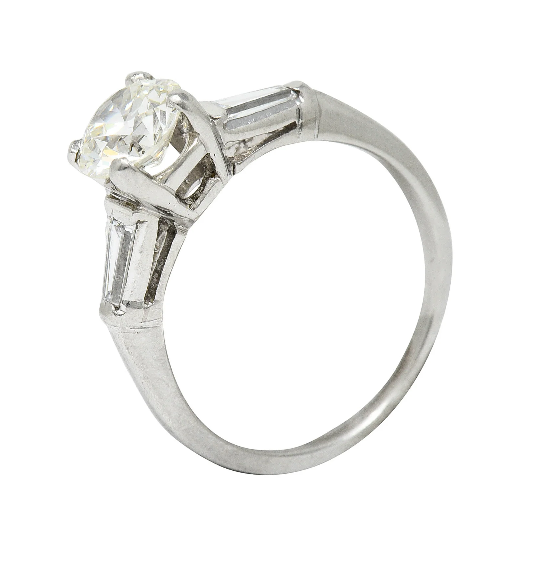 1950's Mid-Century 1.59 CTW Diamond Platinum Engagement Ring GIA - Image 10