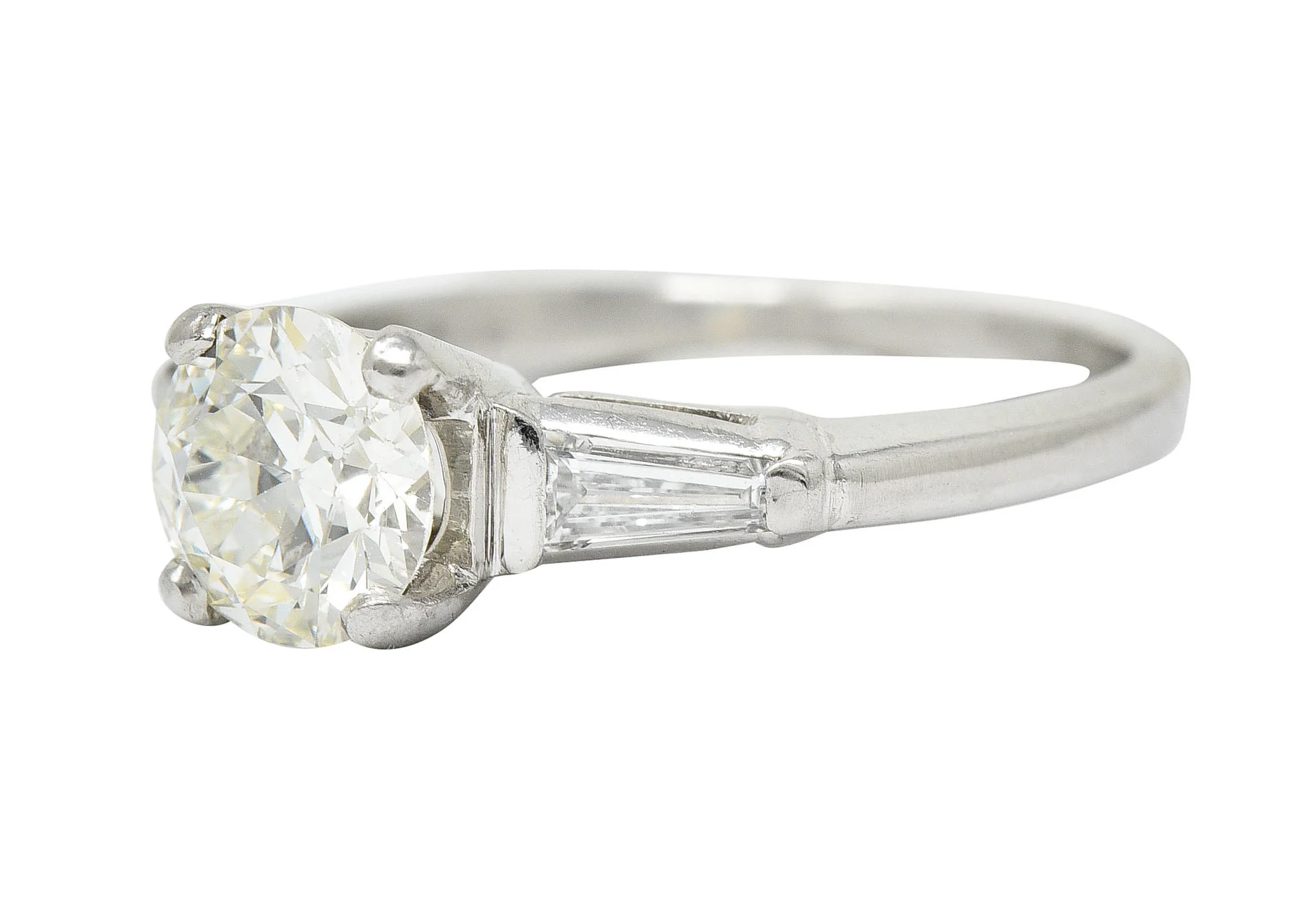 1950's Mid-Century 1.59 CTW Diamond Platinum Engagement Ring GIA - Image 6
