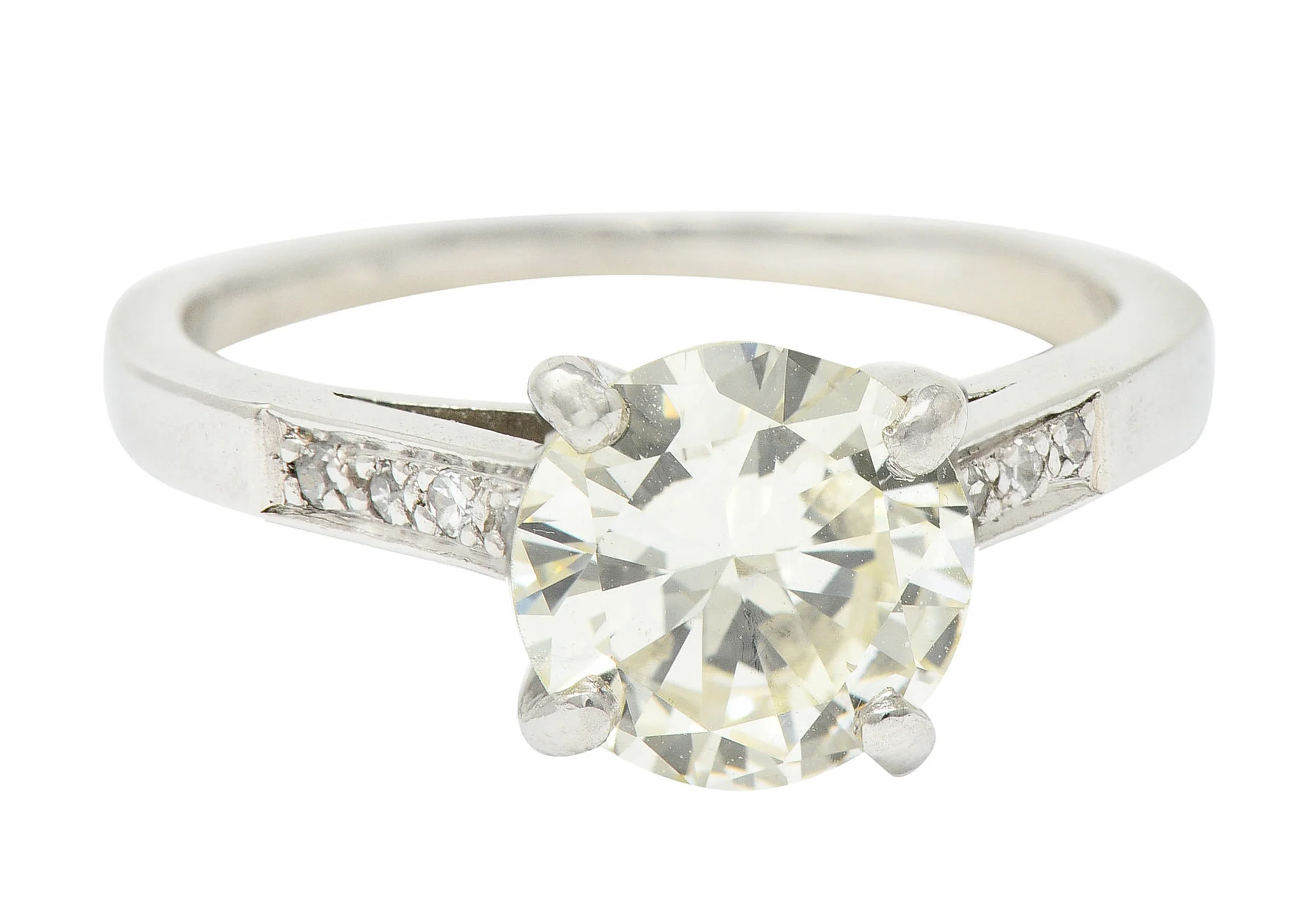 1950's Mid-Century 1.71 CTW Diamond Platinum Engagement Ring