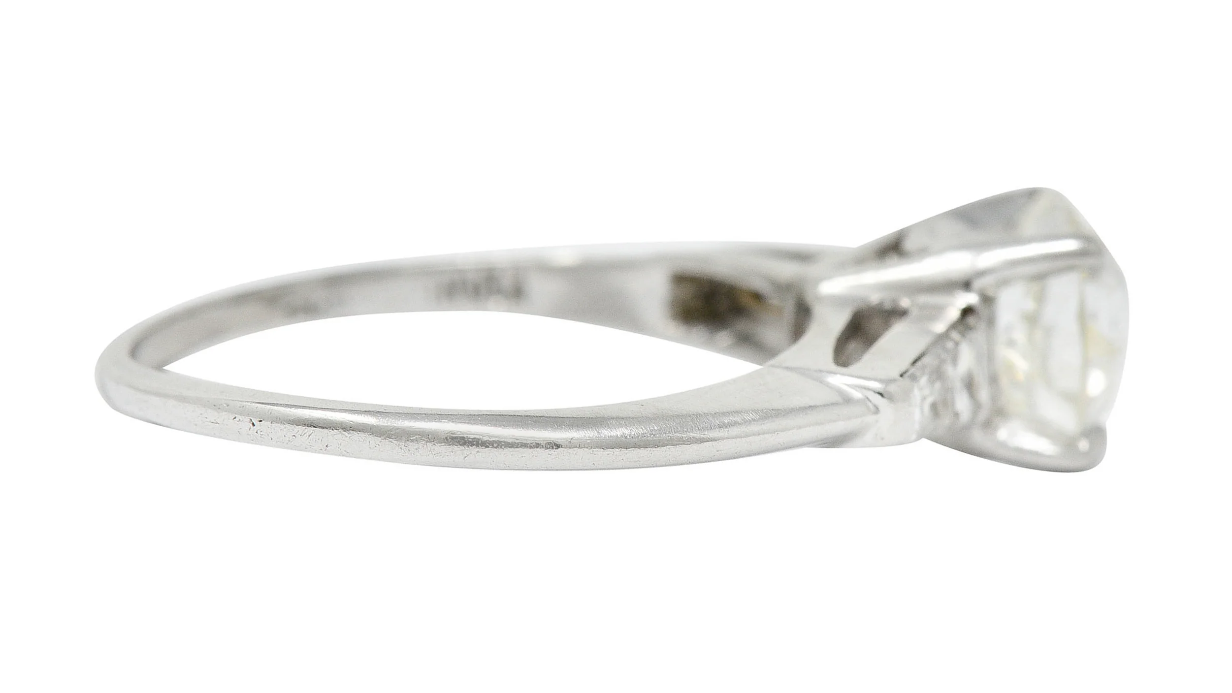 1950's Mid-Century 1.81 CTW Diamond Platinum Vintage Engagement Ring GIA - Image 3
