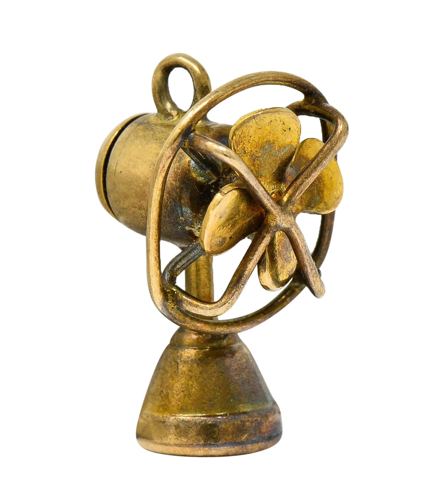 1950's Mid-Century 10 Karat Gold Fan Charm - Image 2