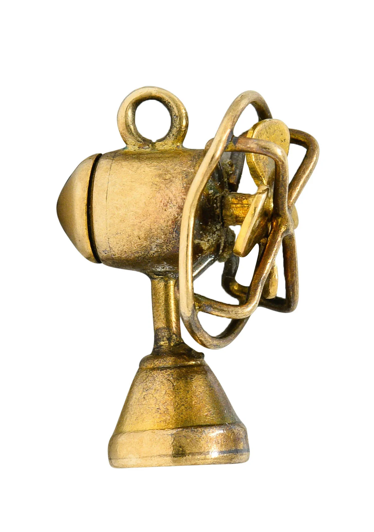 1950's Mid-Century 10 Karat Gold Fan Charm - Image 3