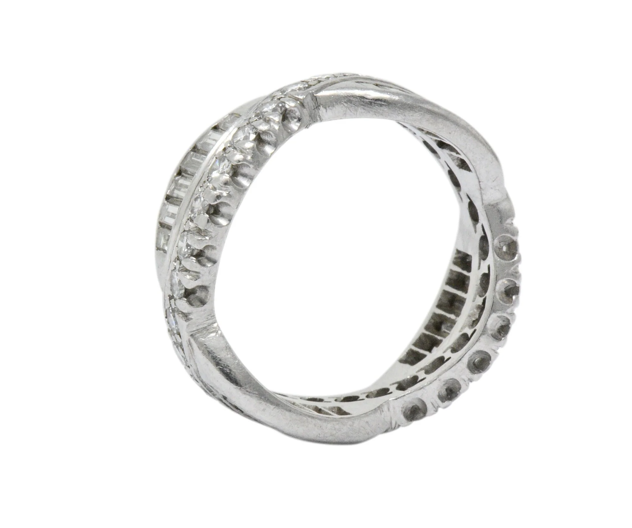 1950's Mid-Century 2.06 CTW Diamond Wave Eternity Stacking Band - Image 6